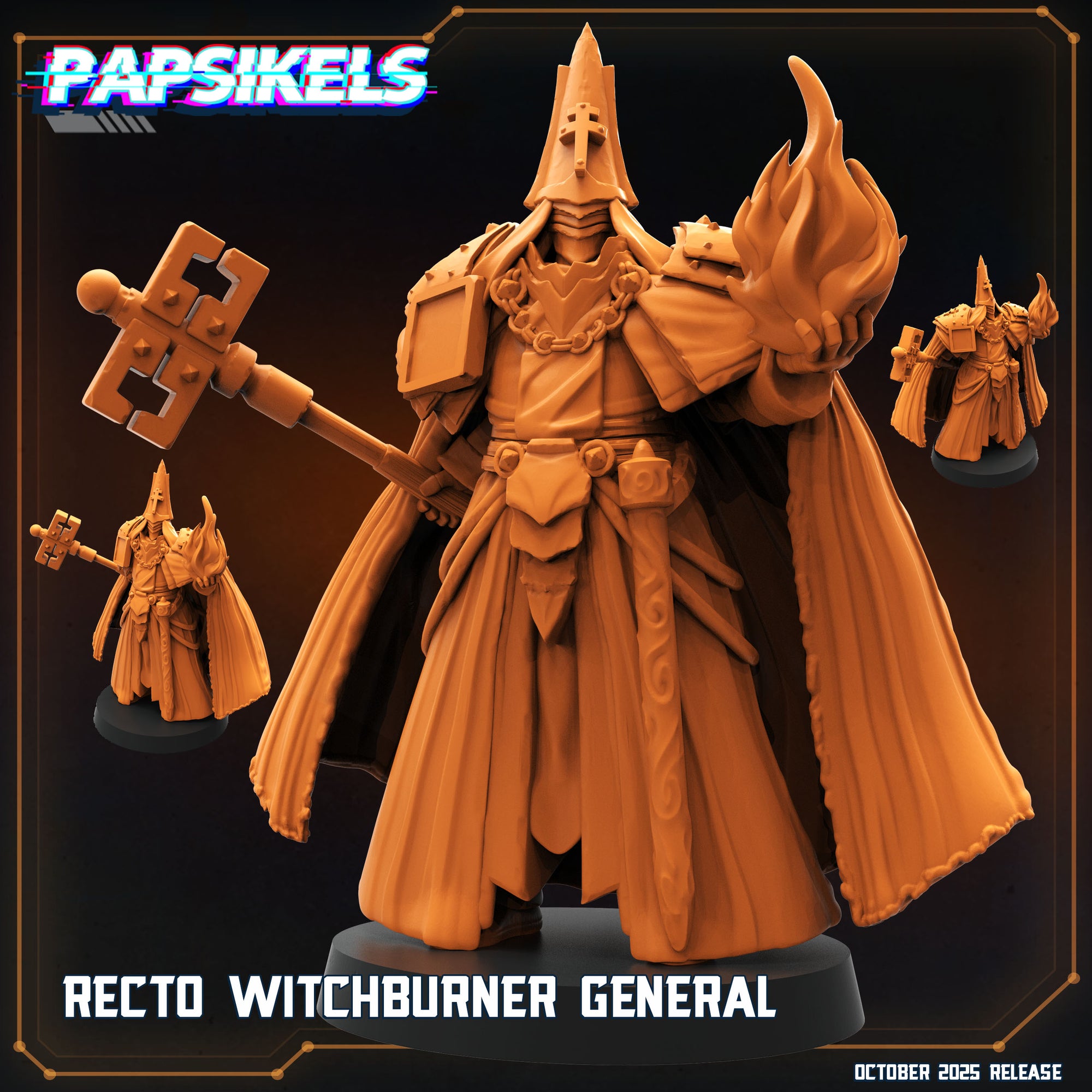 The image is a 3D rendering of a character named Recto Witchburner General, which is a fantasy character from the video game Papsikes.
