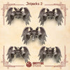 five winged jetpack designs, each with a unique design and color scheme. The jetpacks are arranged in a grid-like pattern, with each design positioned next to its corresponding image. The image is a collage of five distinct images, showcasing the variety of winged jetpack designs.