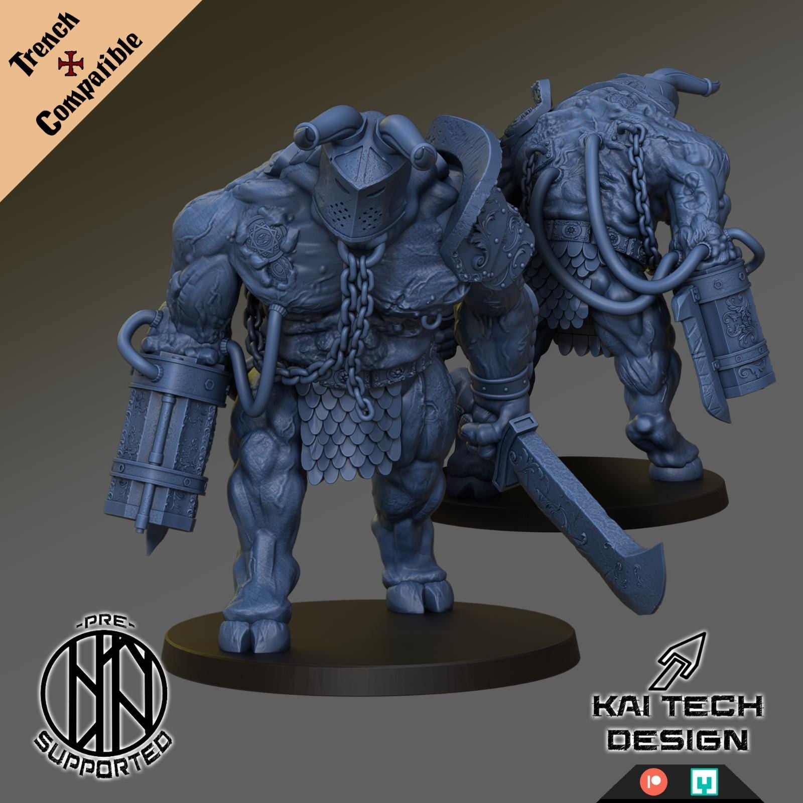 Trench Crusade Iron Sultanate Compatible Brazen Bull - With Trench Style Base.