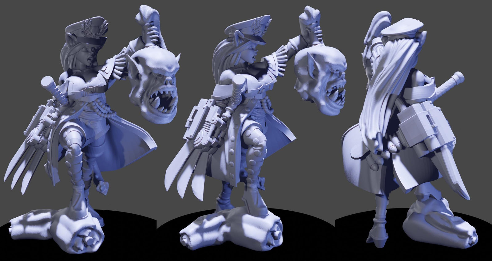 Commissar Yaeko – Sci-Fi Officer Hero | Grimdark Commander | Imperial Guard-Style Proxy Miniature