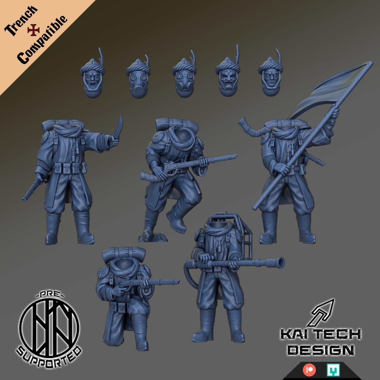 Iron Sultanate - Azebs with Trench style bases!  Trench Crusade Compatible