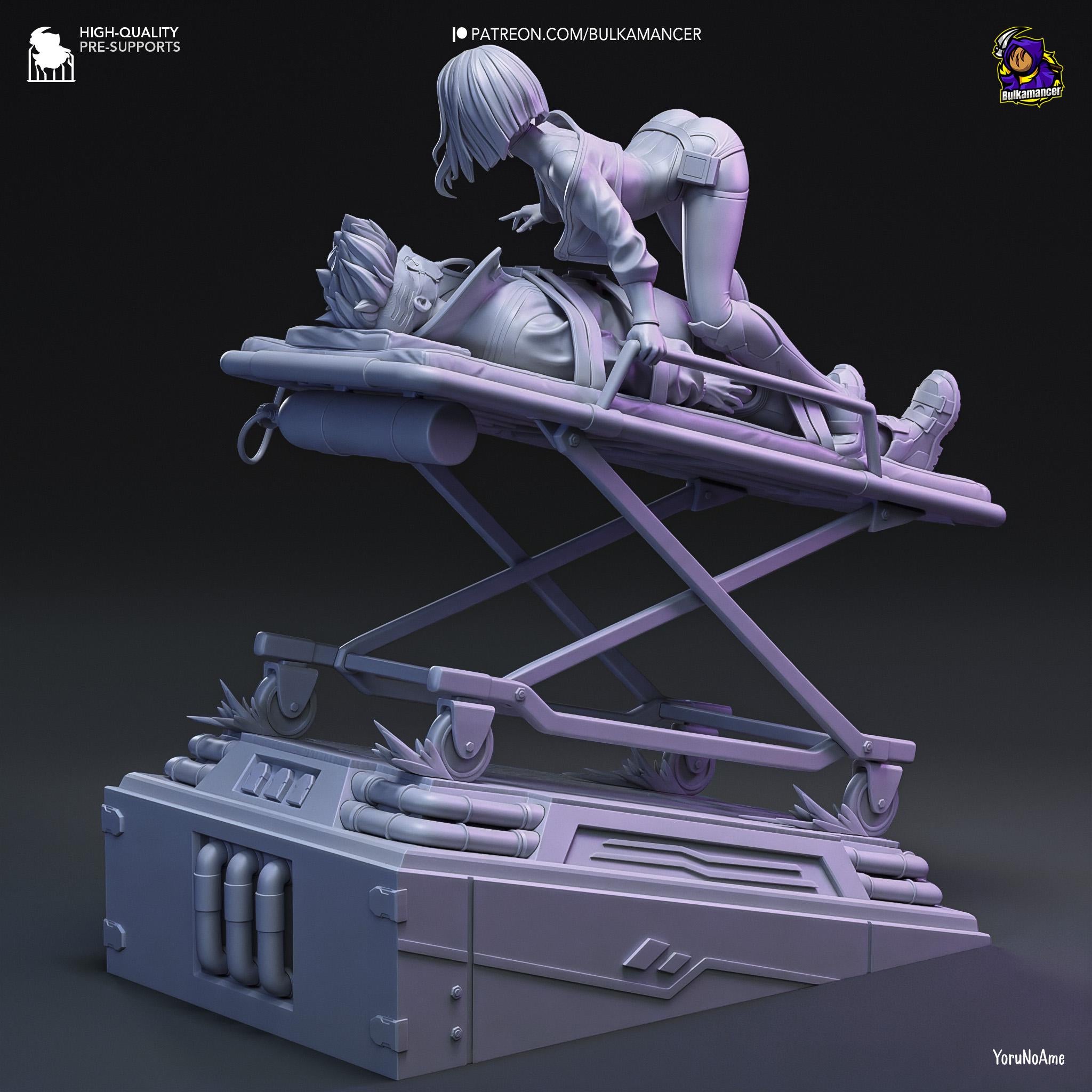 Lucy & David Unpainted Resin Figurine | Cyberpunk Edgerunners Collector Statue