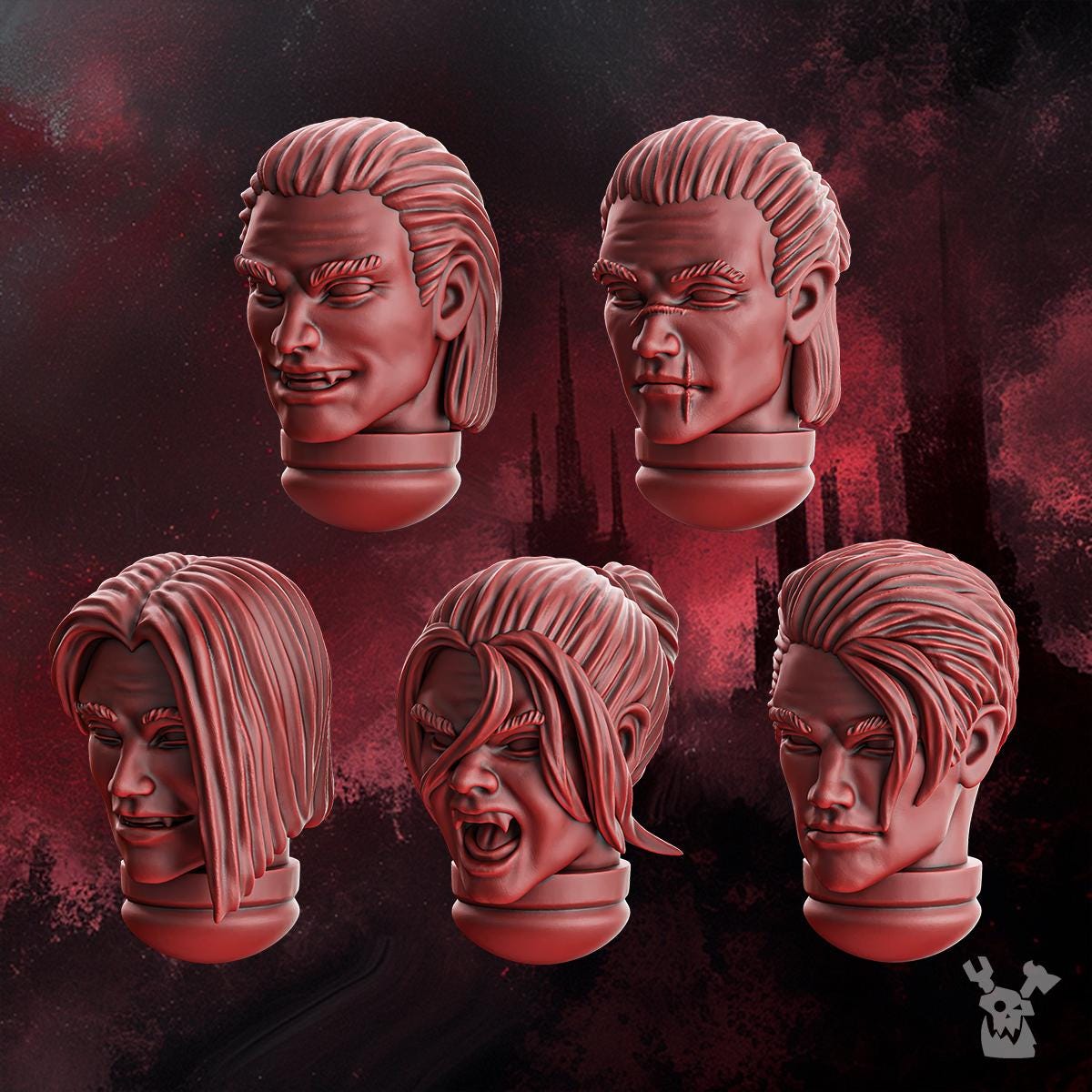 Crimson Wing Handsome Heads x20 - Blood Angel Proxy - Grimdark - Heresy - 40k