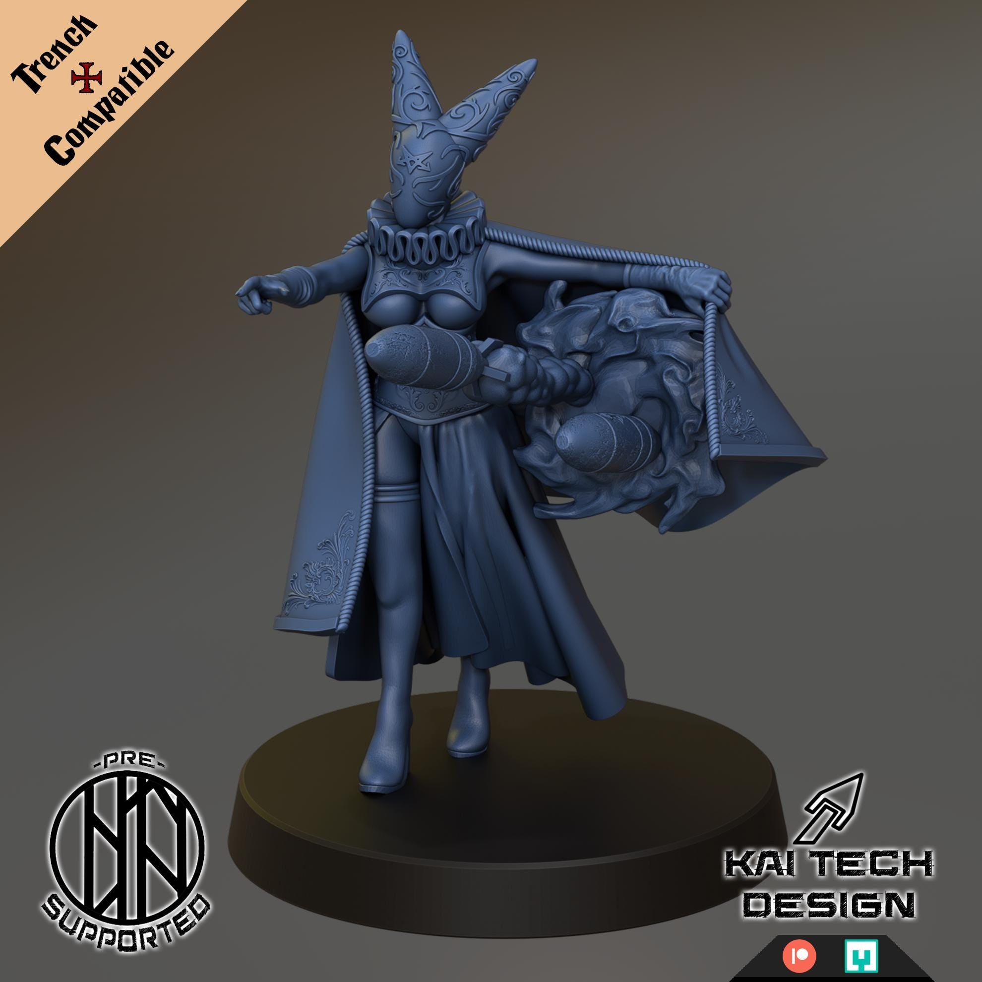 Trench Crusade Compatible Artillery Witch x2 - KaiTech - With Trench Style Bases!