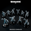 a bunch of white plastic soldiers on a black background