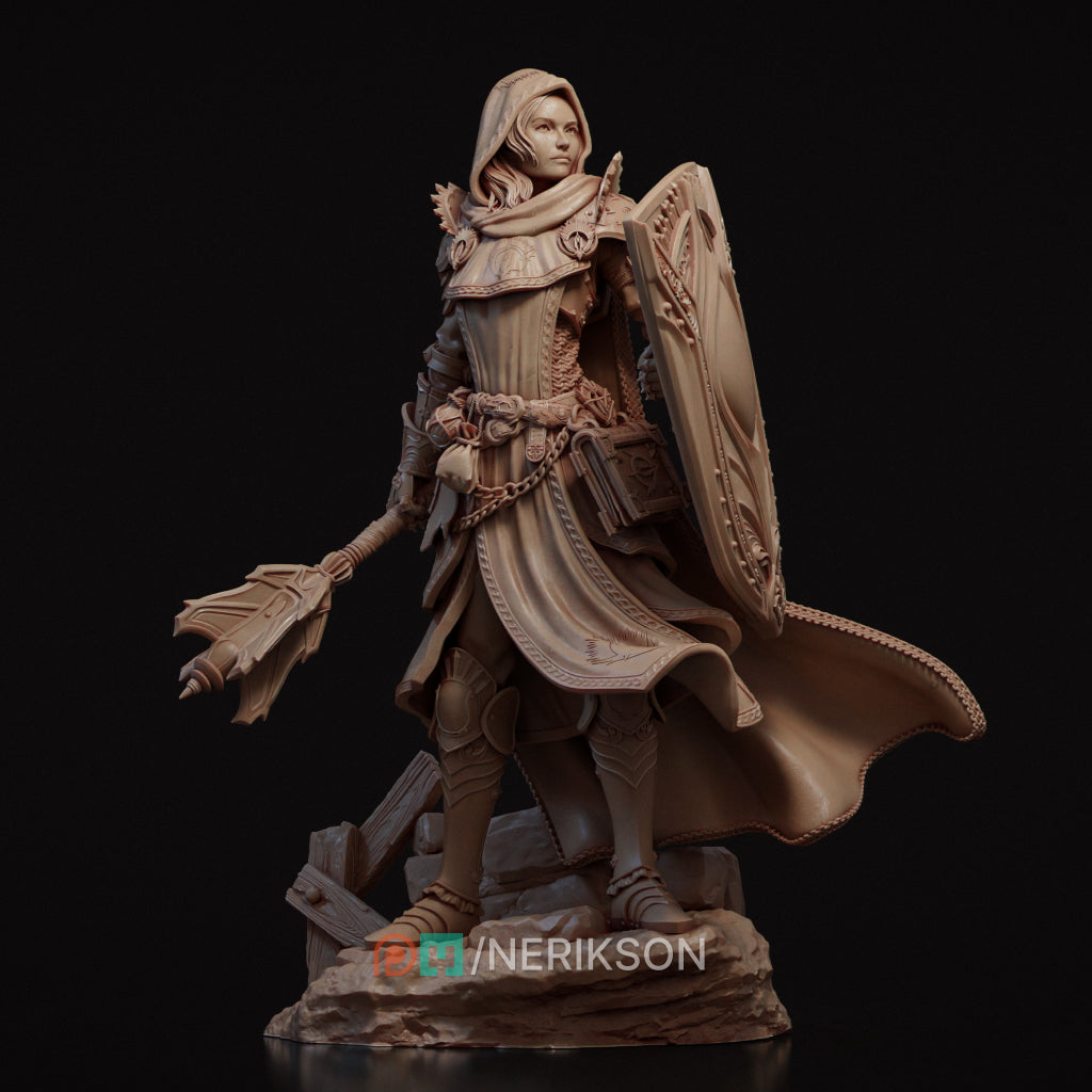 Madeleine Cleric of Light | Fantasy Cleric Figure | Unpainted Resin Display