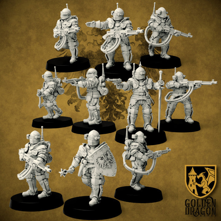 Holy Roman Empire - Panzergrenadiers x10 | Sci-Fi Infantry Miniatures | Marcher