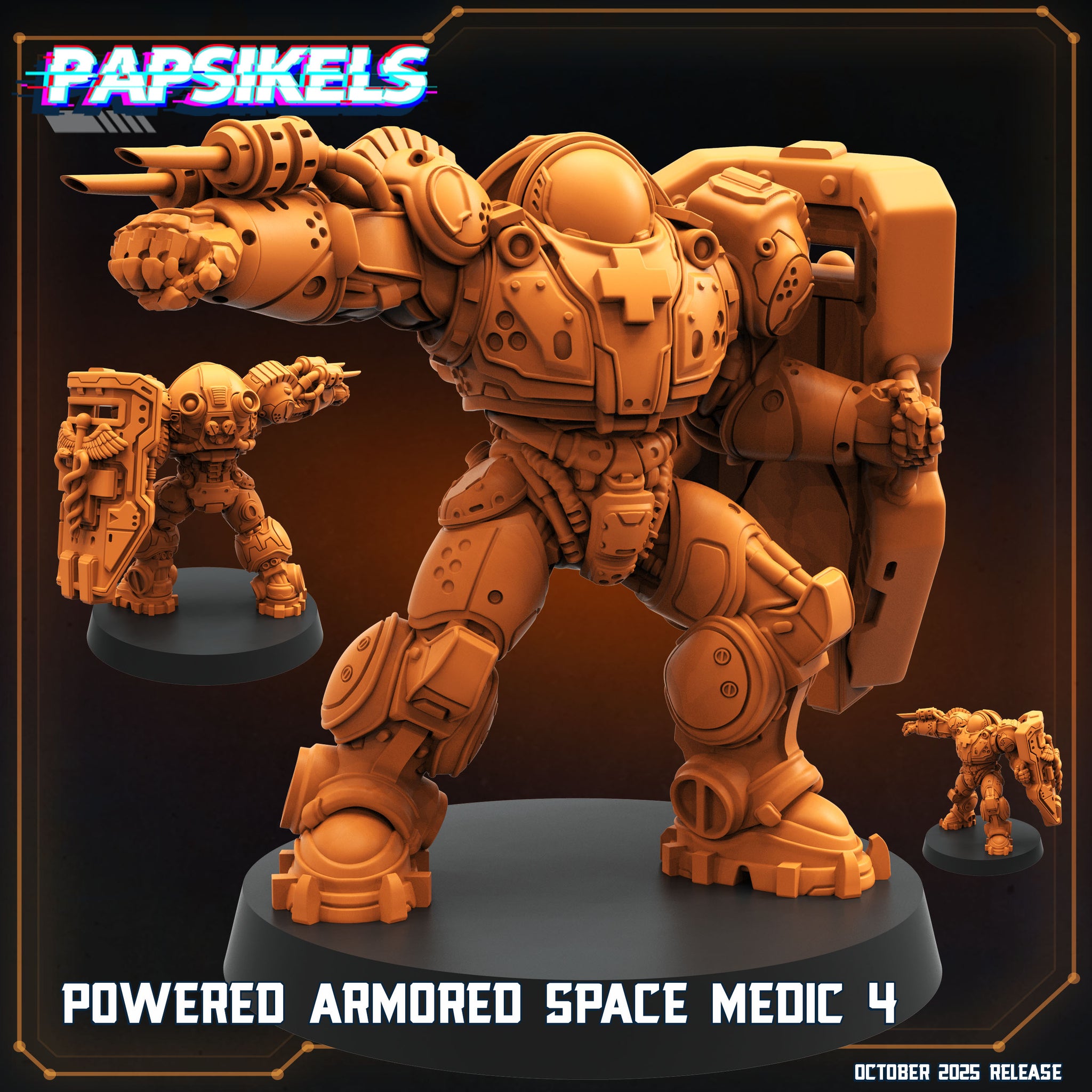 Power Armored Space Medic x5  |  Sci-Fi Medic | Papsikels | WH & OPR Compatible