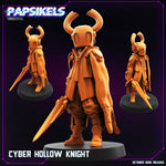 Cyber Hollow Knight 3D Printed Miniature Sci Fi Knight Figure Collectible