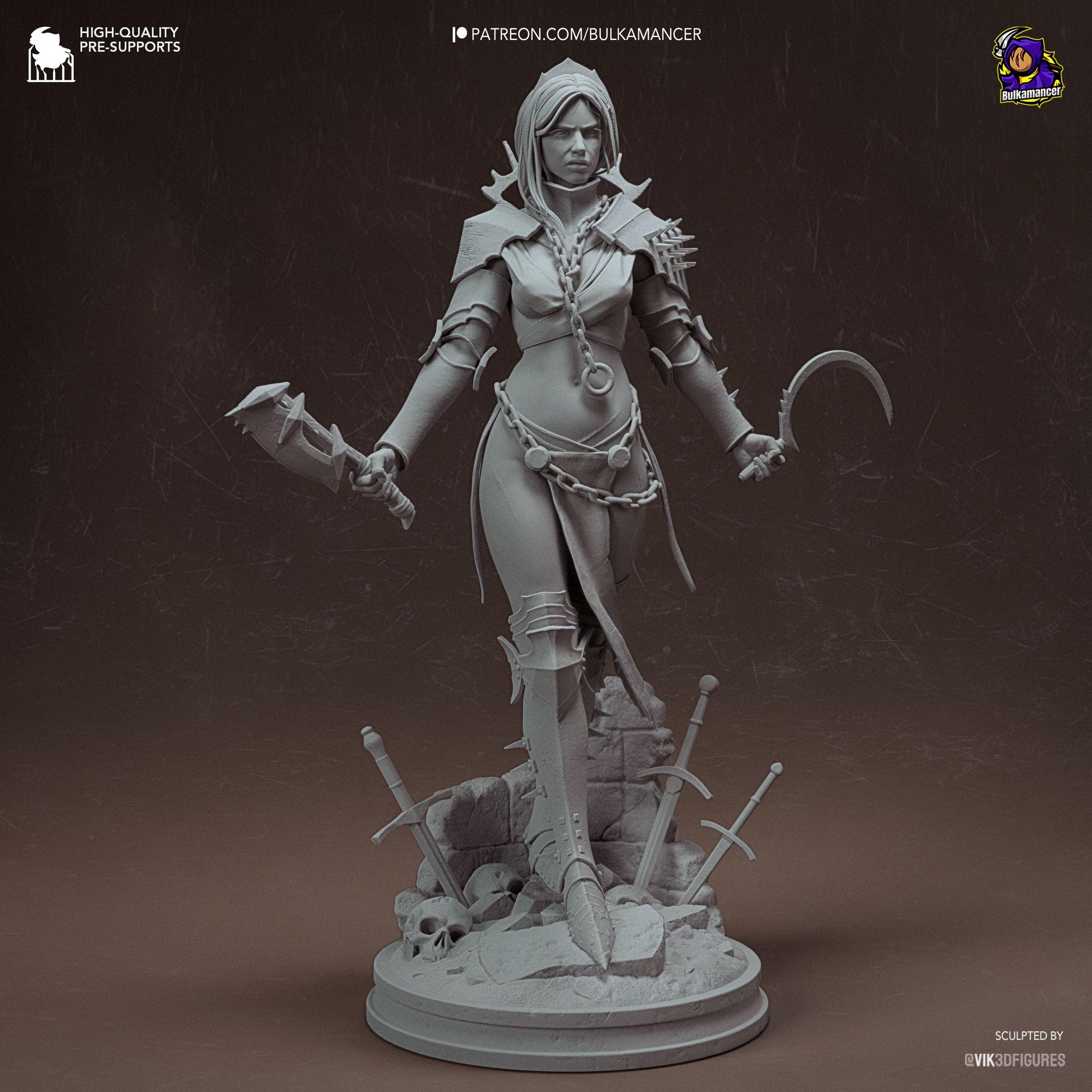 Clang – Dark Fantasy Executioner Display Statue | 3D Printed Resin Figure | Unpainted Collector Model