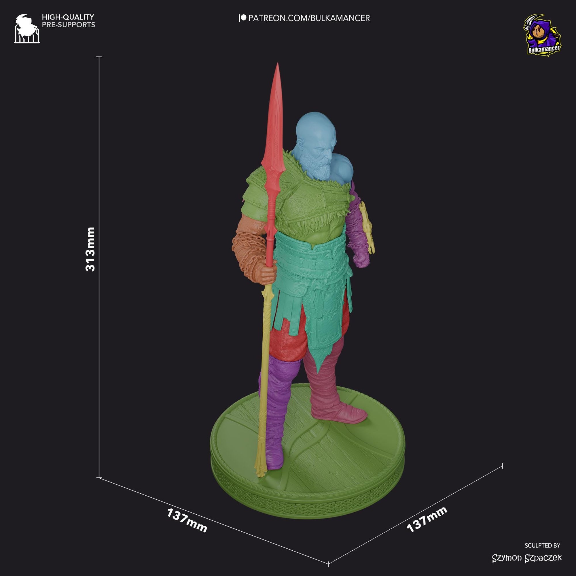 a figurine of a man with a spear and shield