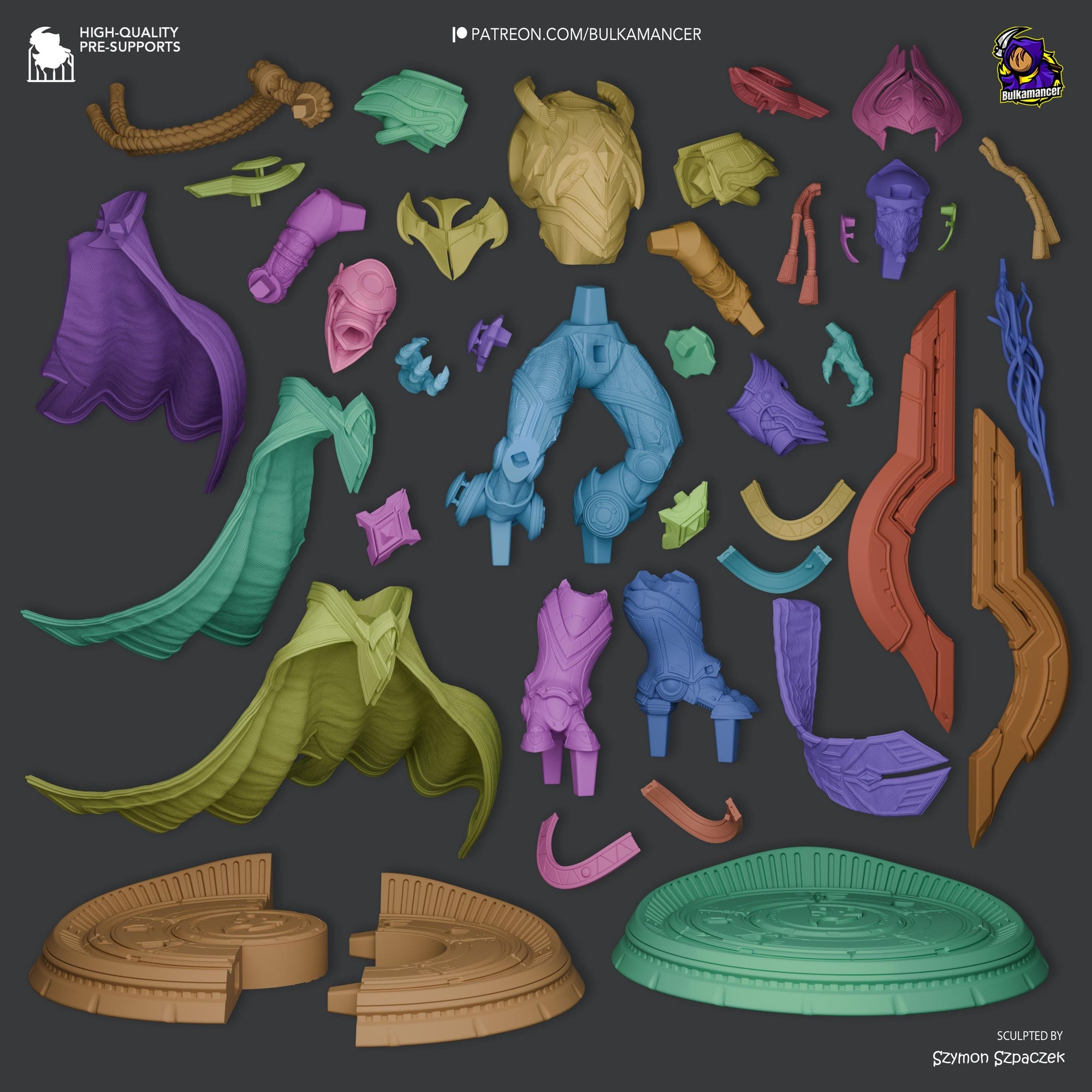 Hierarch of the Firstborn – Large Sci-Fi Display Statue | 3D Printed Resin Sculpture | Unpainted Collectible
