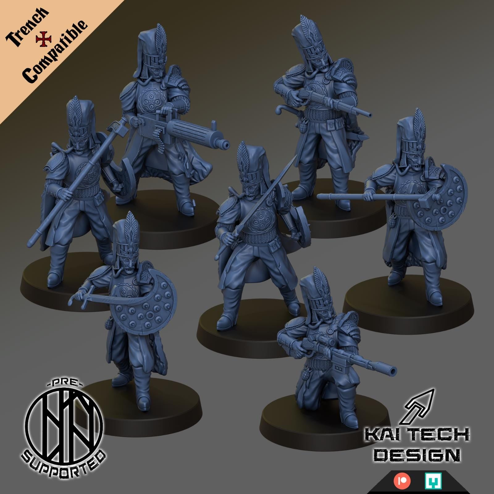 Trench Crusade Proxy - Sultanate Janissaries x7 With Bases