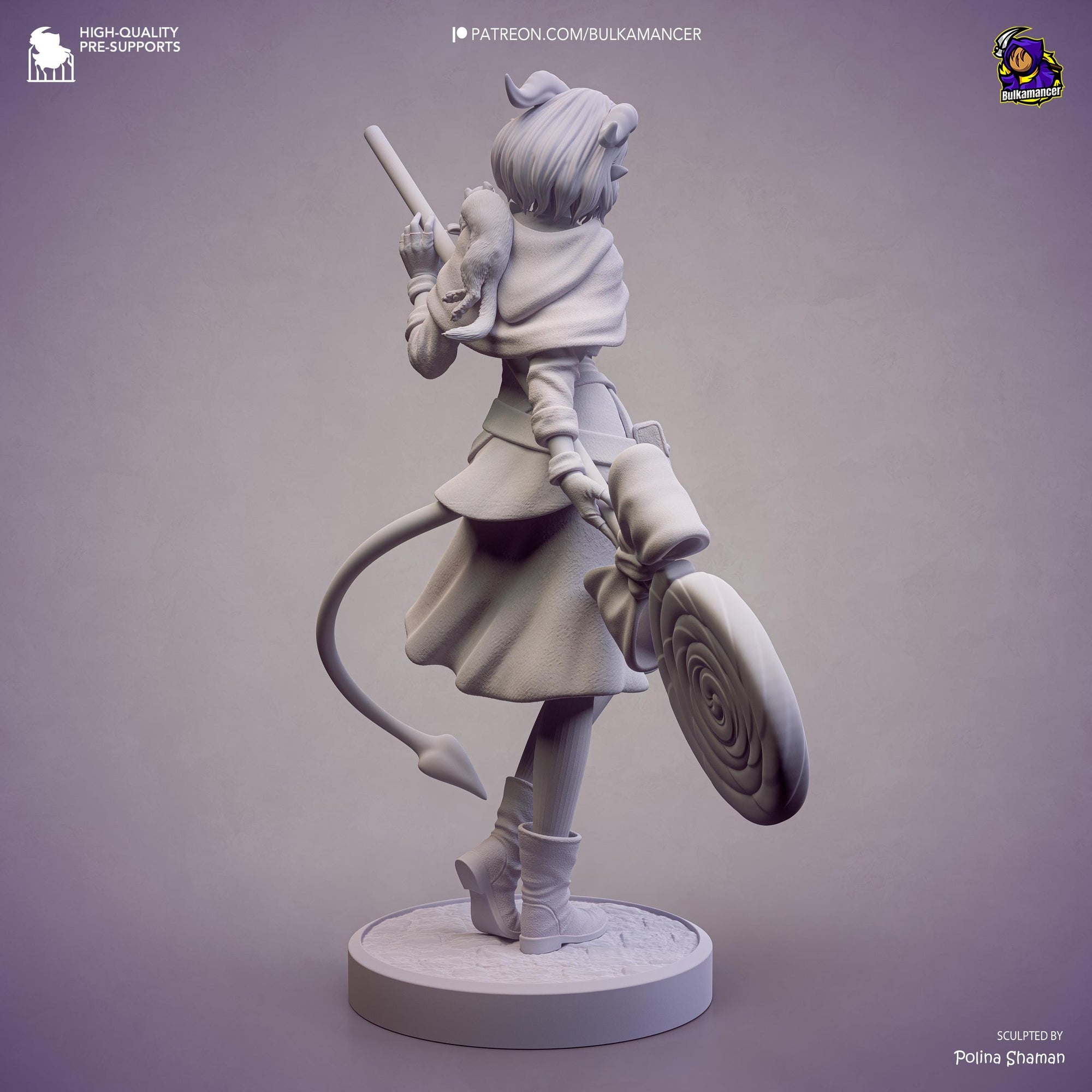 Prankster Pudding Unpainted Resin Statue | Cute Fantasy Trickster Girl Figure | Candy Staff Display Model