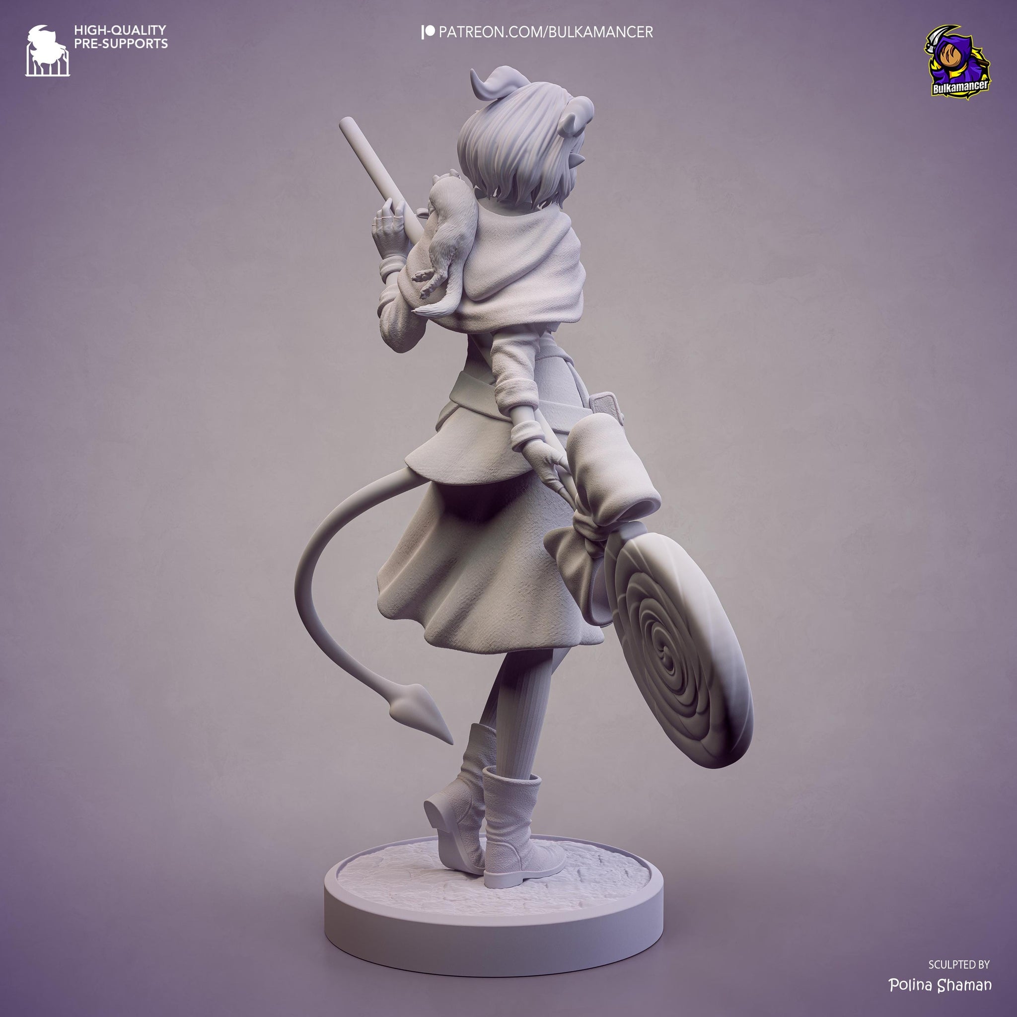 Prankster Pudding Unpainted Resin Statue | Cute Fantasy Trickster Girl Figure | Candy Staff Display Model
