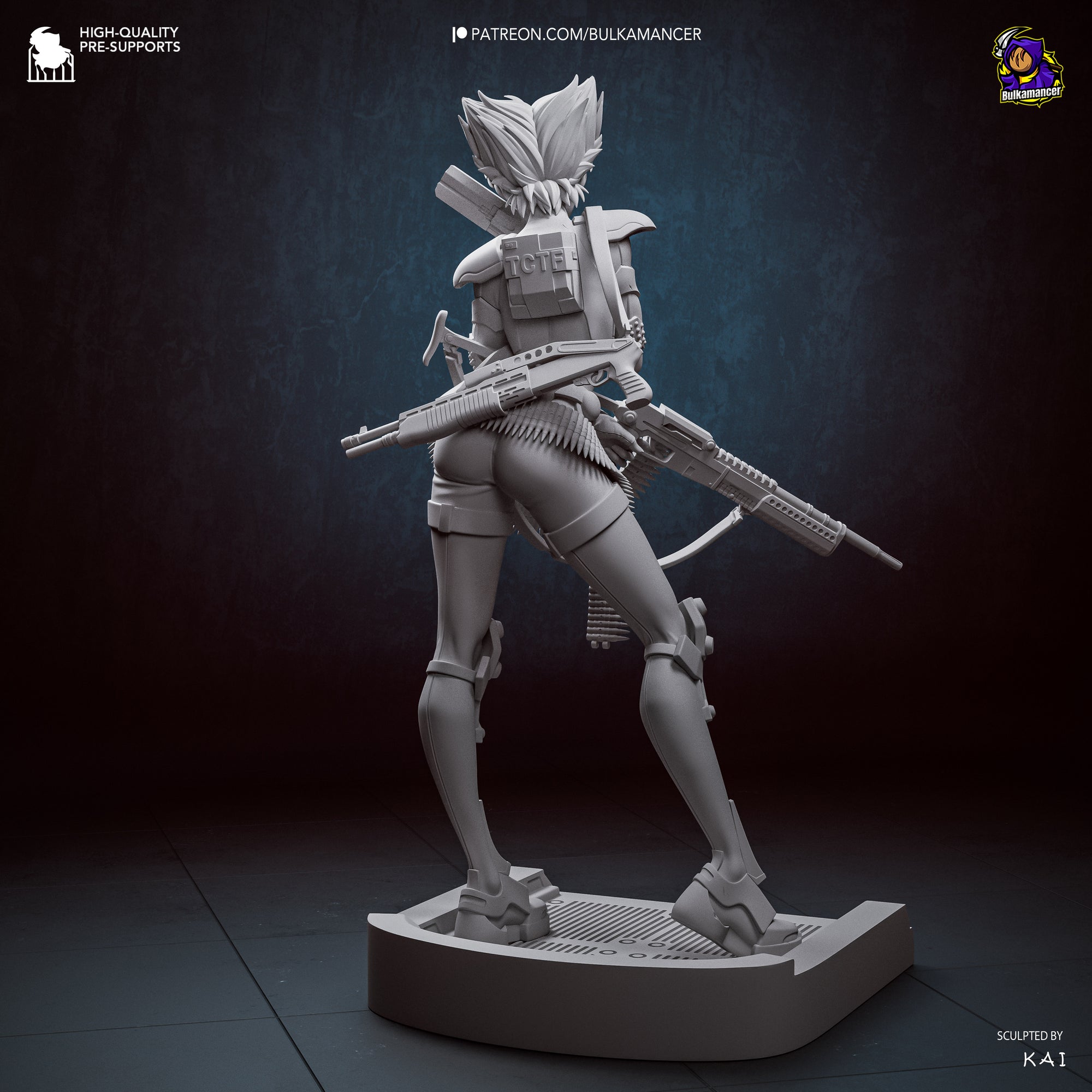 Task Force Agent | Cyberpunk Operative | 224mm Display Model | Unpainted