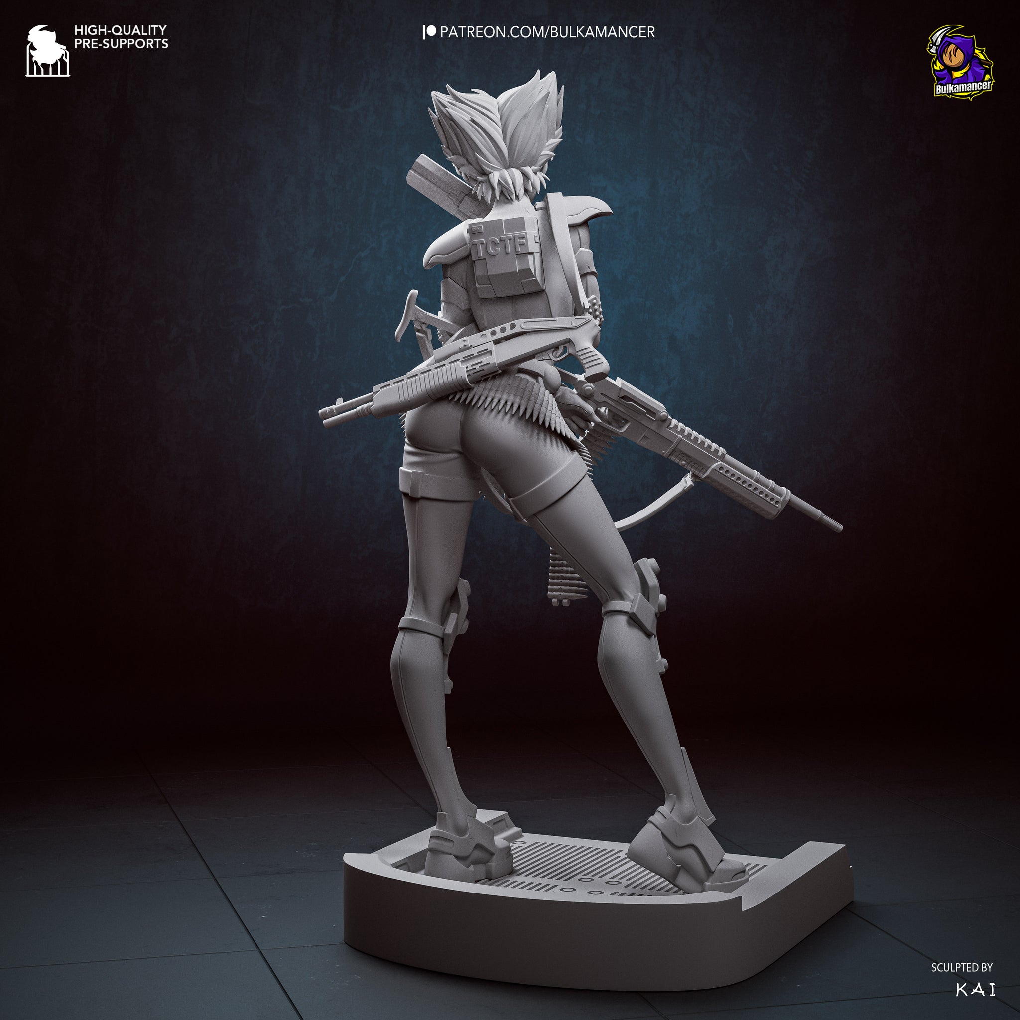 Task Force Agent | Cyberpunk Operative | 224mm Display Model | Unpainted
