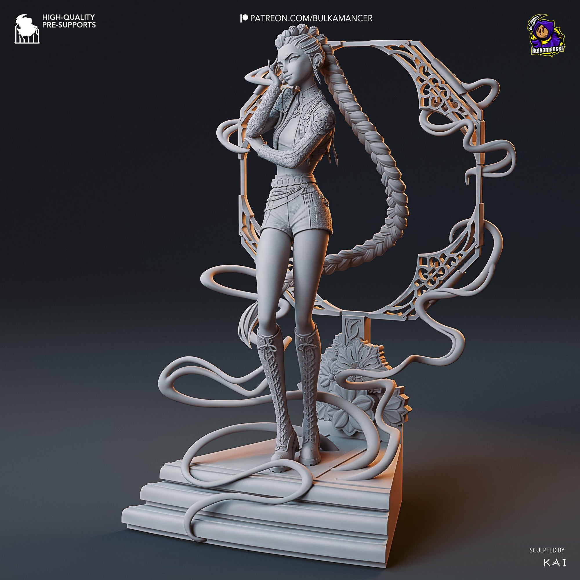 Golden Vocalist” – Unpainted Resin Statue by Bulkmancer | K-Pop Demon Hunter