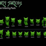 Storm Siren Cat Girl Heads – Sci-Fi Infantry Head Set | Imperial Guard-Style Proxy | Resin Conversion Bits
