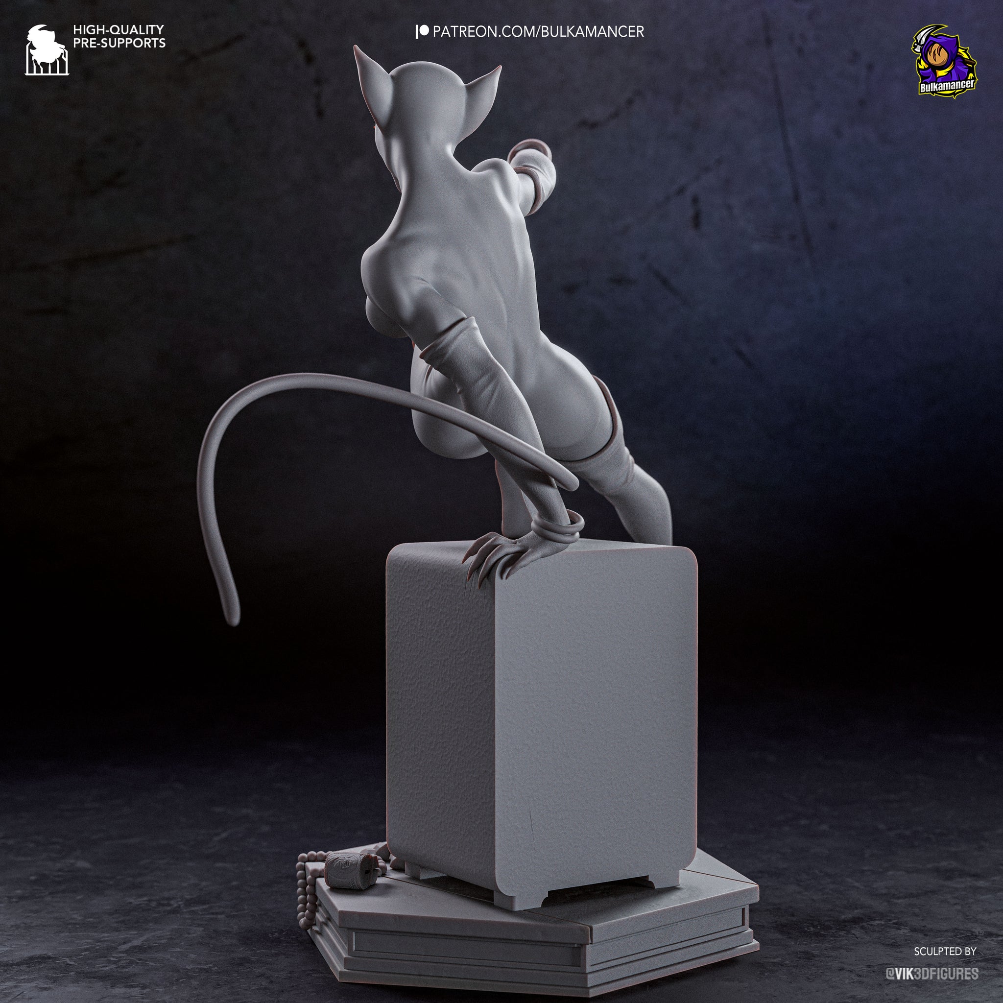Feline Burglar Resin Statue • Cat Thief Display Figure • Unpainted