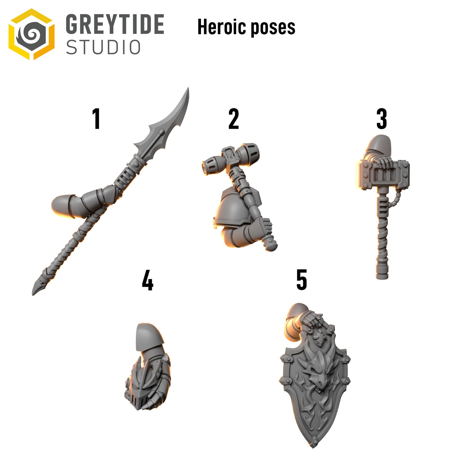 Anvil Warden Heroic Pose | Salamander Proxy Bitz | 32mm Grimdark Accessories