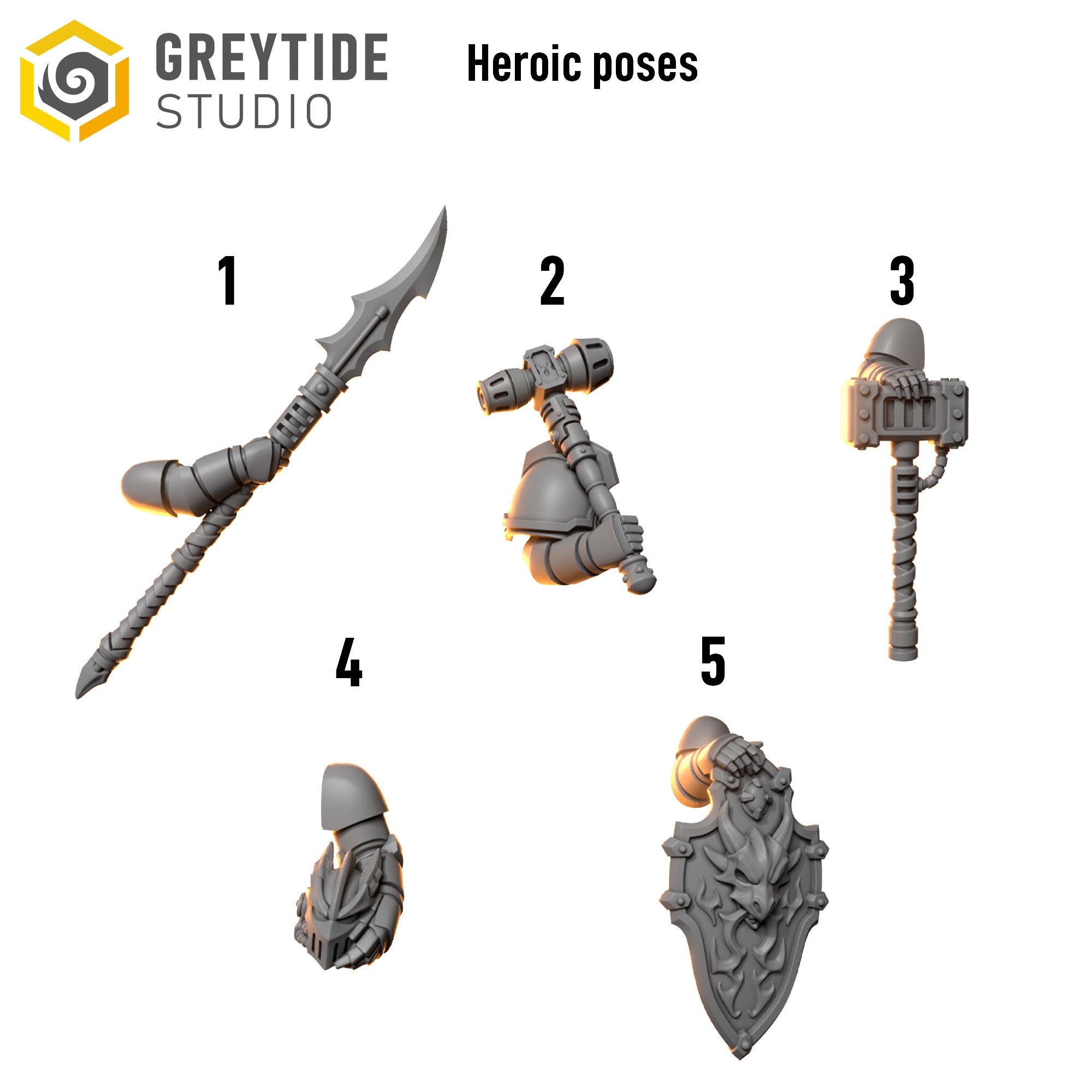 Anvil Warden Heroic Pose | Salamander Proxy Bitz | 32mm Grimdark Accessories