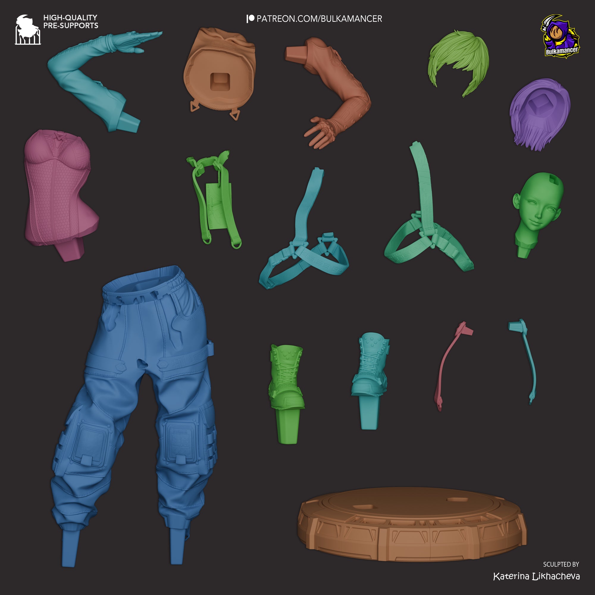 Airborne Squad Engineer • 205mm Sci-FiDisplay Figure • Bulkamancer • Unpainted