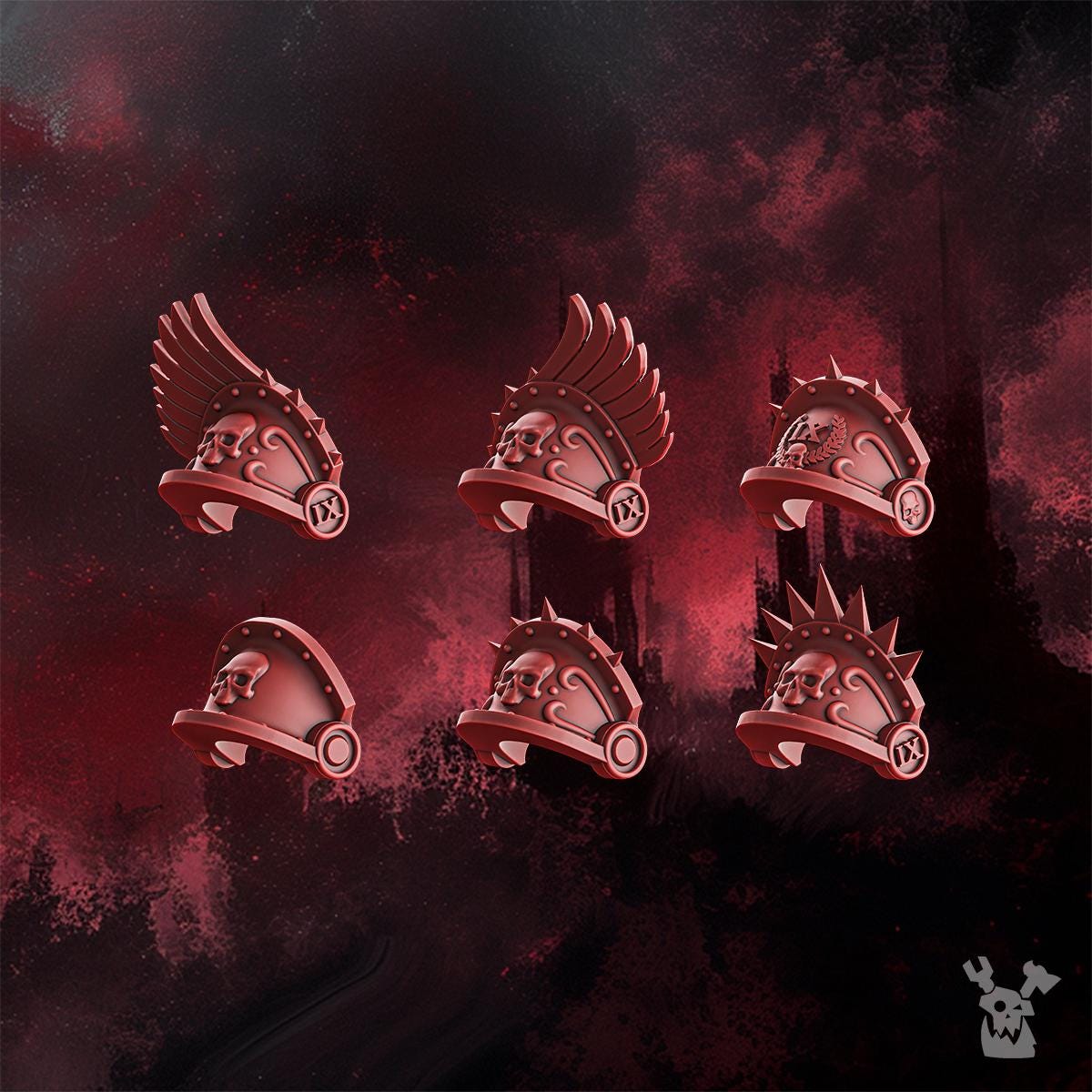 Crimson Wing Shoulder Pads x20 - Grimdark - Blood Angel Proxy
