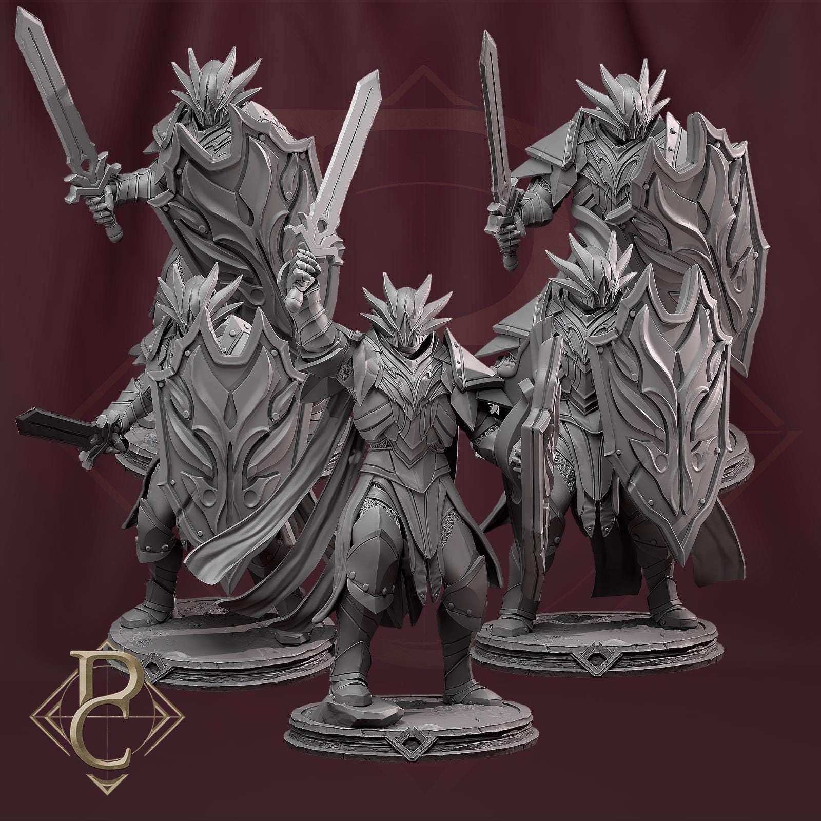 Unascended x5 - D&D Guards, Knights, Paladin, Warrior. - Trench Crusade Proxy