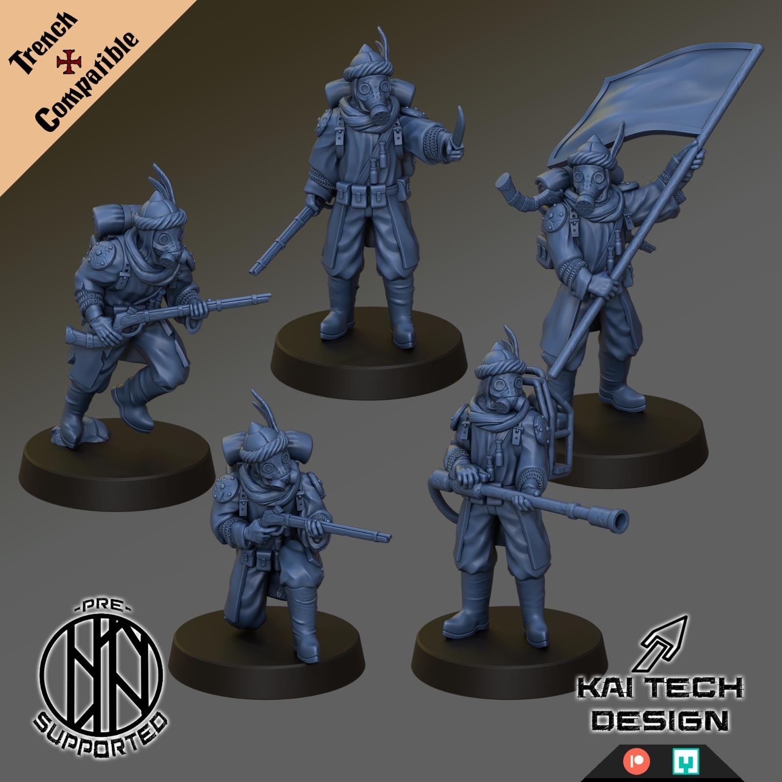 Iron Sultanate - Azebs with Trench style bases!  Trench Crusade Compatible