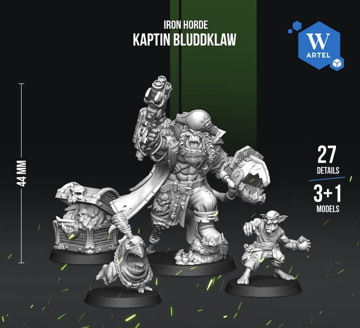 a group of three detailed figurines of a character named Iron Horse, each with unique features and accessories.
