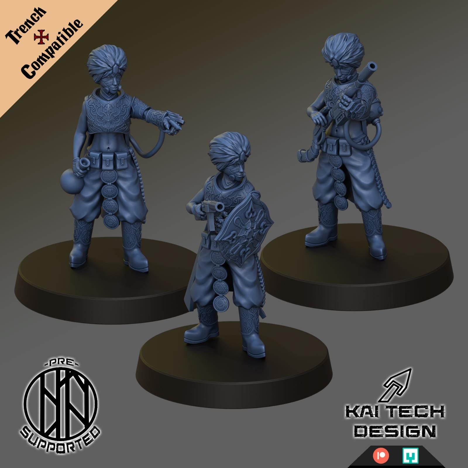 Trench Crusade Compatible Sultanate Alchemists with trench style bases!
