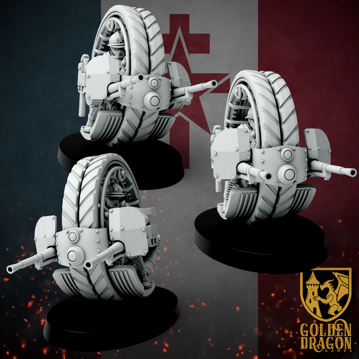 New French Republic - Monowheel Chasseurs x3 |  Golden Dragon Games