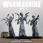 three 3D models of a character with multiple arms, standing on a wooden surface.