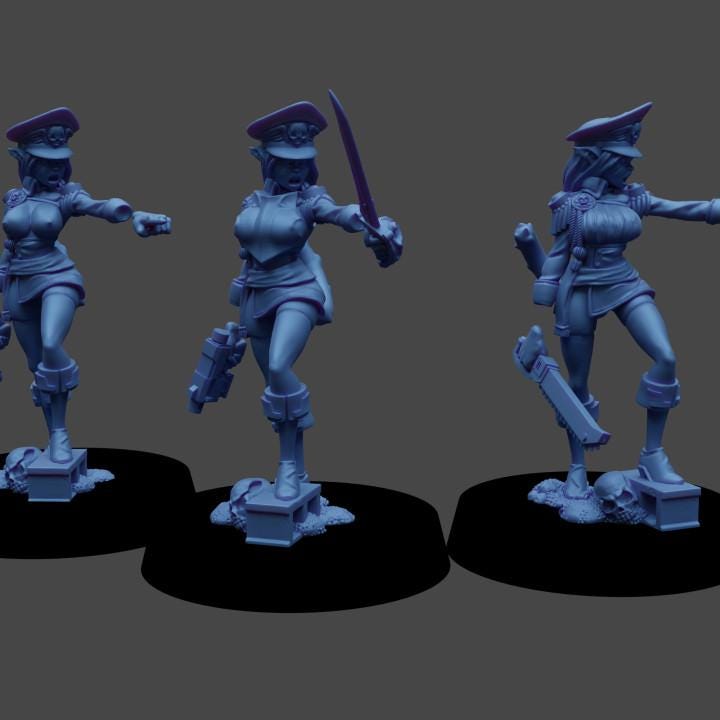 Nyokan Commissar – Sci-Fi Officer Hero | Feline Commander | Imperial Guard-Style Proxy Miniature