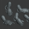 a set of six 3d models of a robot