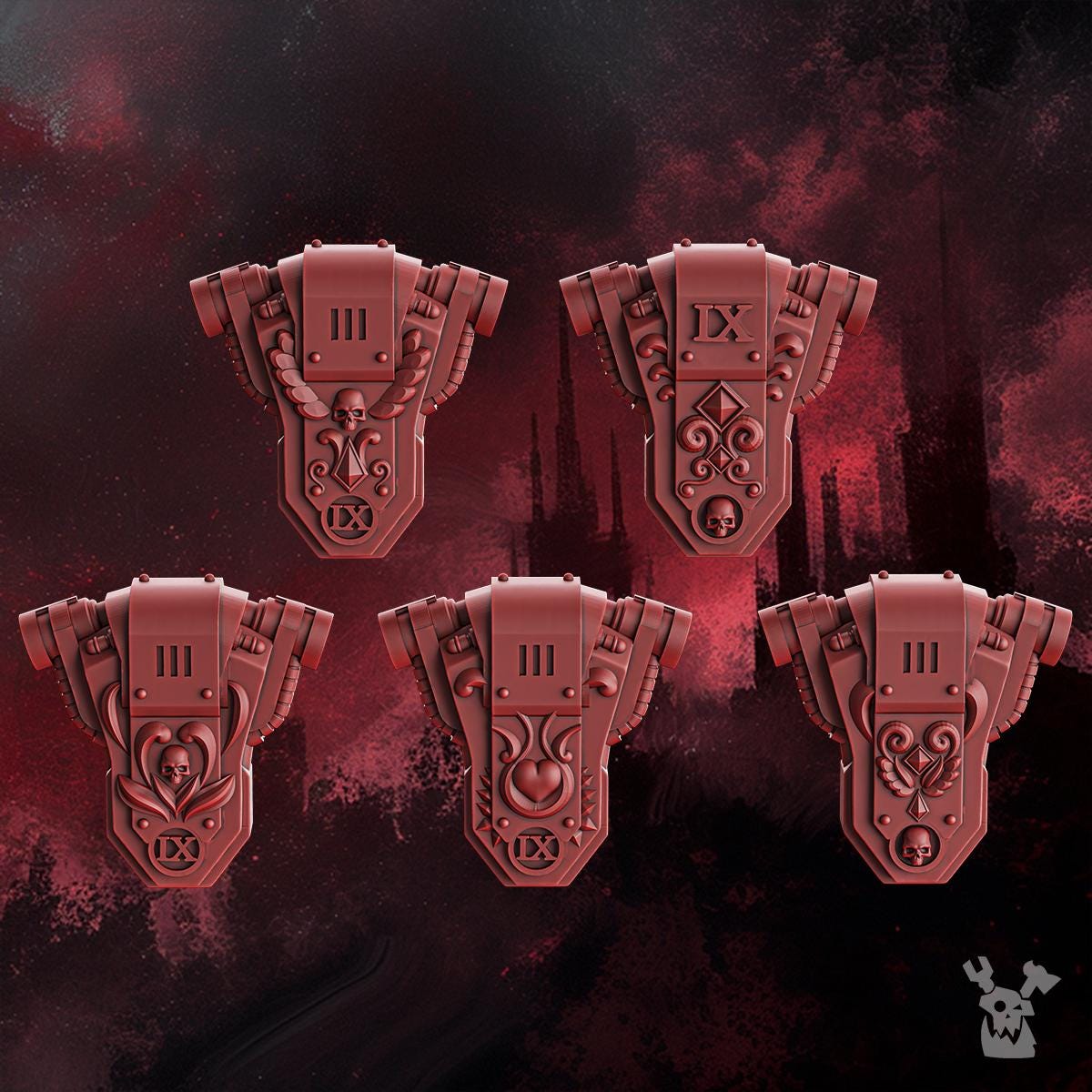 Crimson Wing Backpack x10 - Grimdark - Blood Angel Proxy