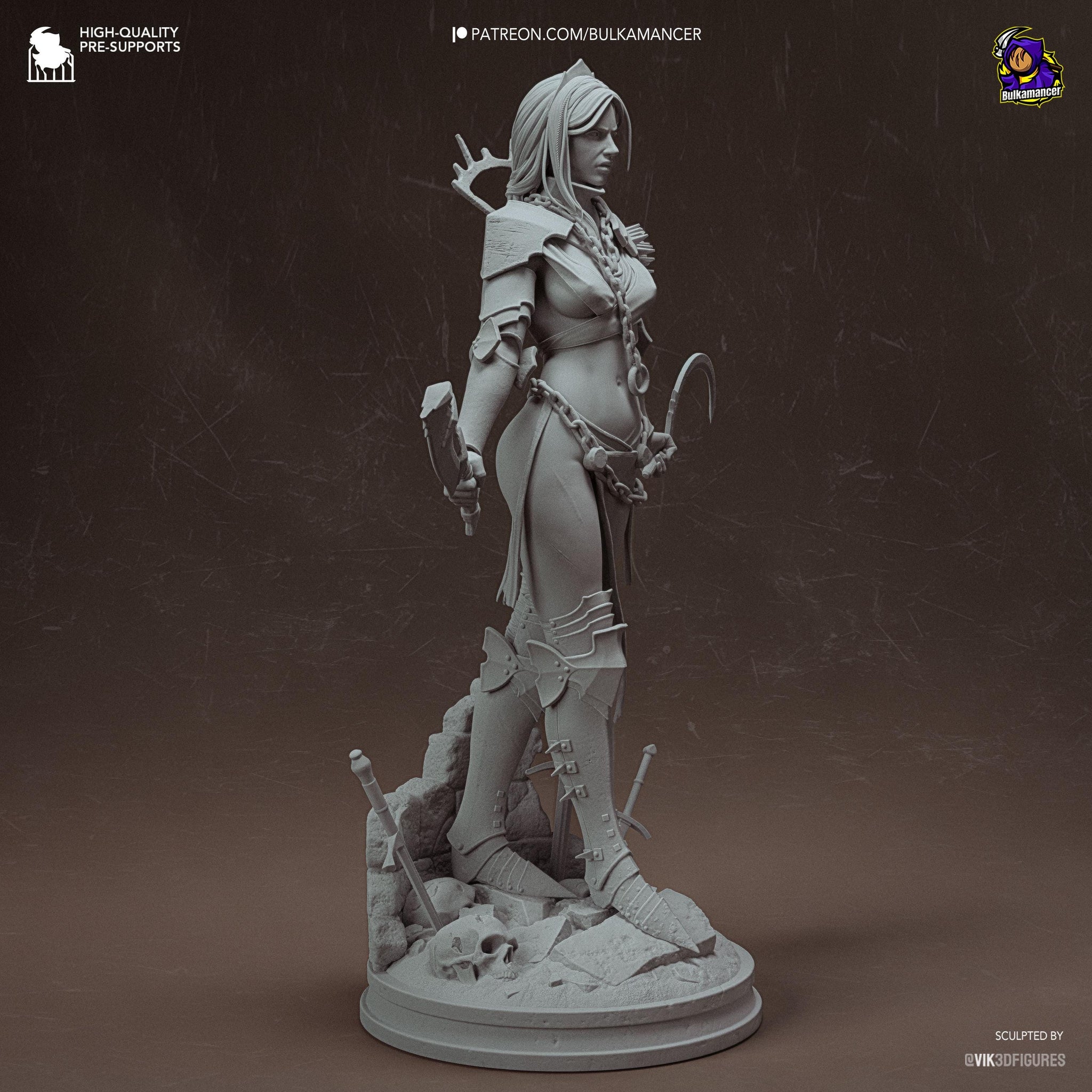 Clang – Dark Fantasy Executioner Display Statue | 3D Printed Resin Figure | Unpainted Collector Model
