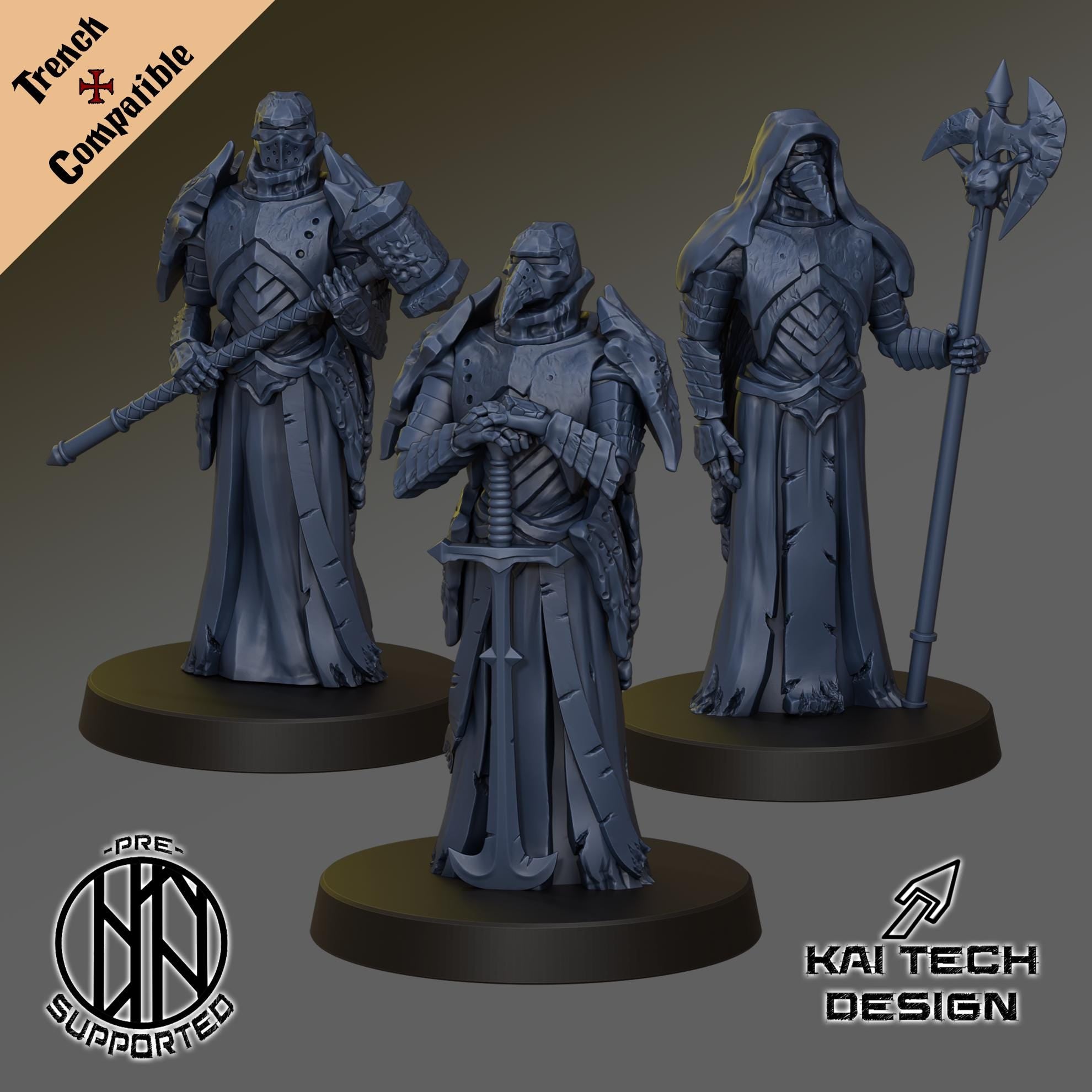 Trench Crusade Compatible - Cult Of The Black Grail Warband Set With Bases