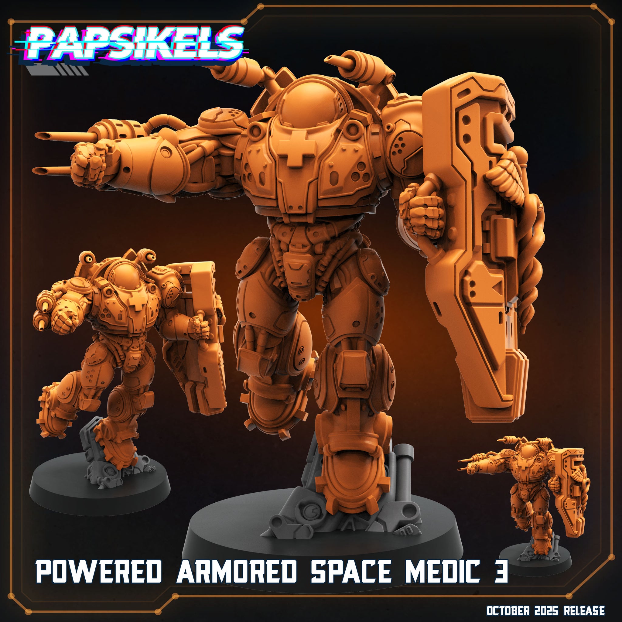 Power Armored Space Medic x5  |  Sci-Fi Medic | Papsikels | WH & OPR Compatible