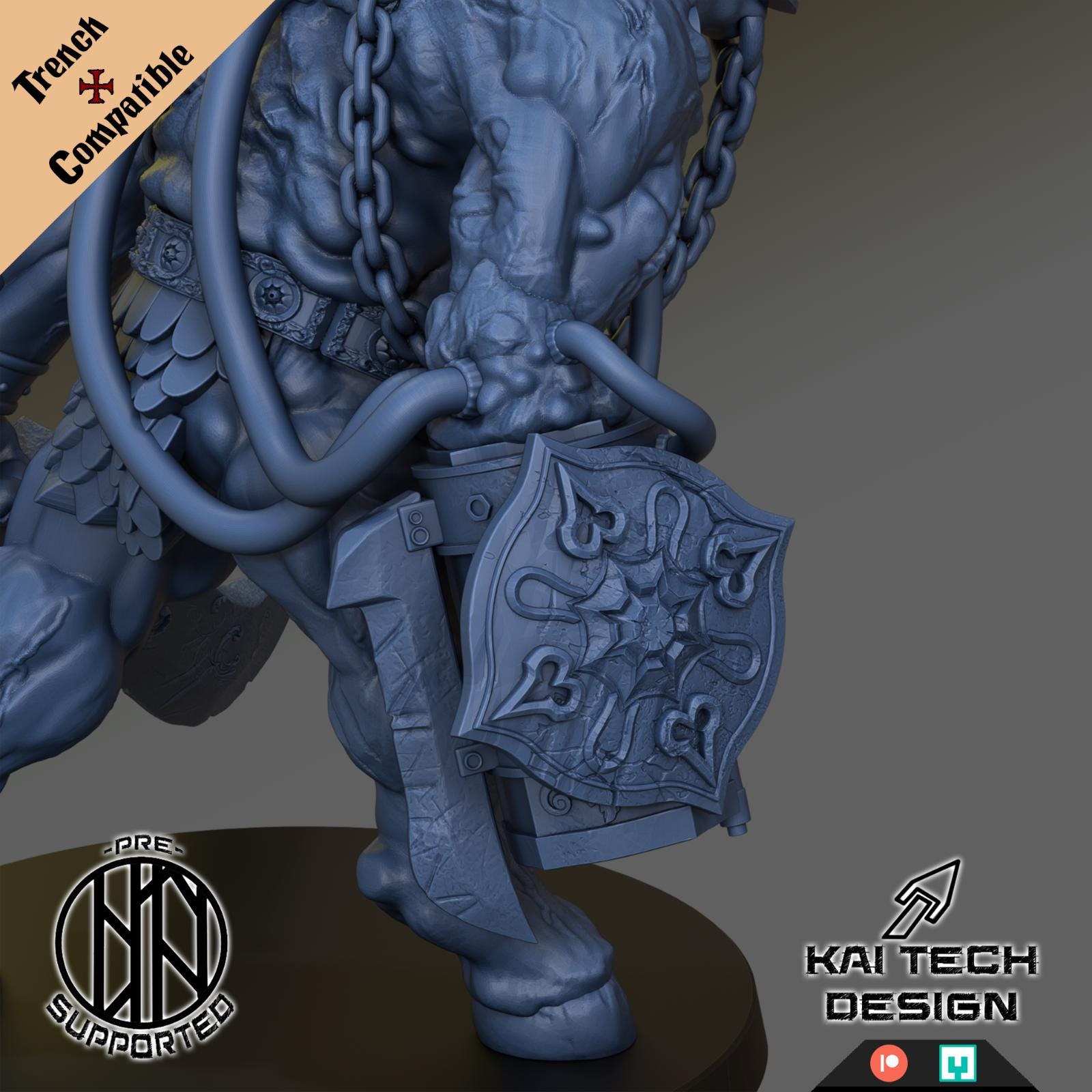 Trench Crusade Iron Sultanate Compatible Brazen Bull - With Trench Style Base.