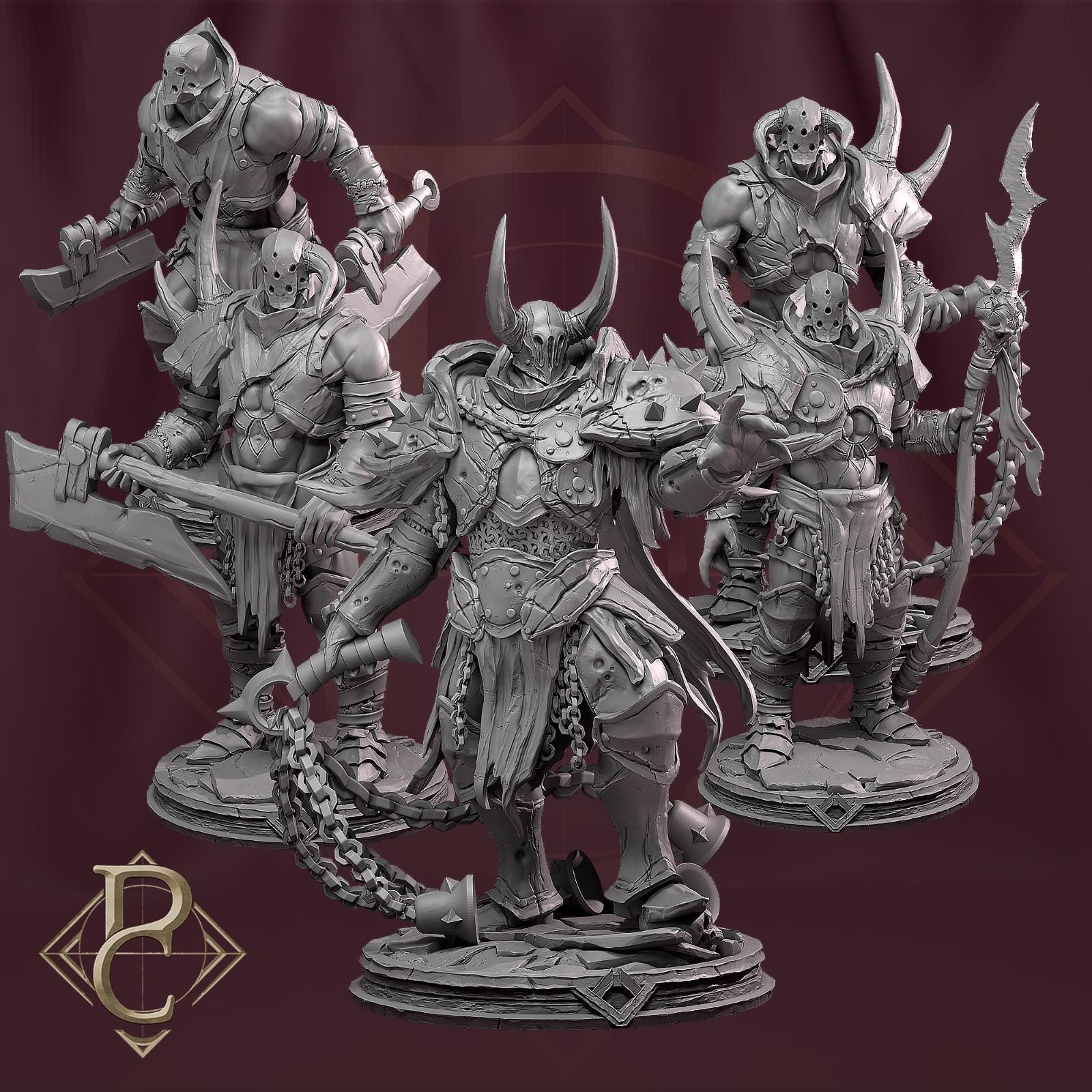 Necrotic Barbarians x7 assorted. - D&D Demons, Fighter, Paladin - TC Proxy