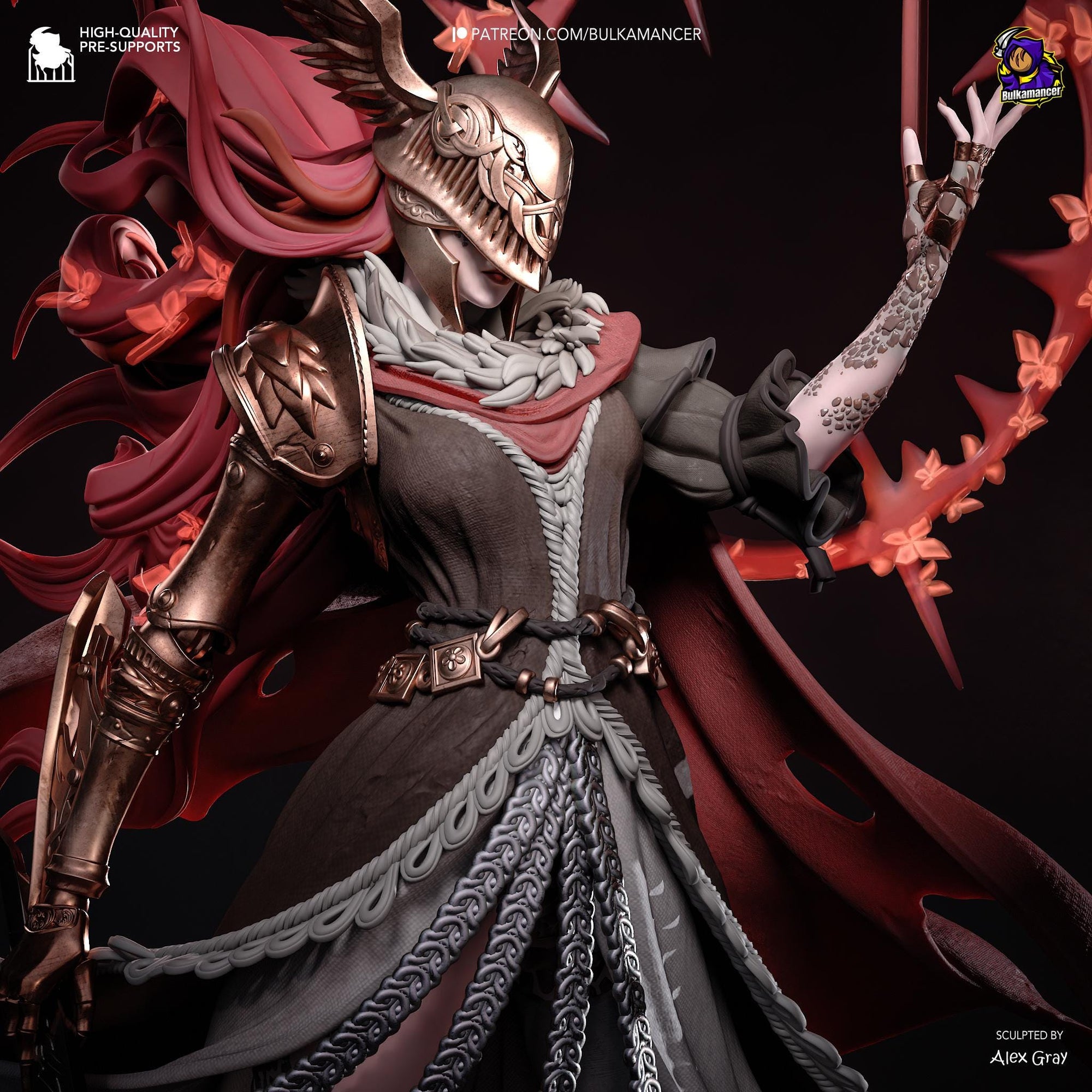 Blade of Rot Unpainted Resin Statue | Corrupted Sword Saint Warrior | Dark Fantasy Display Figure