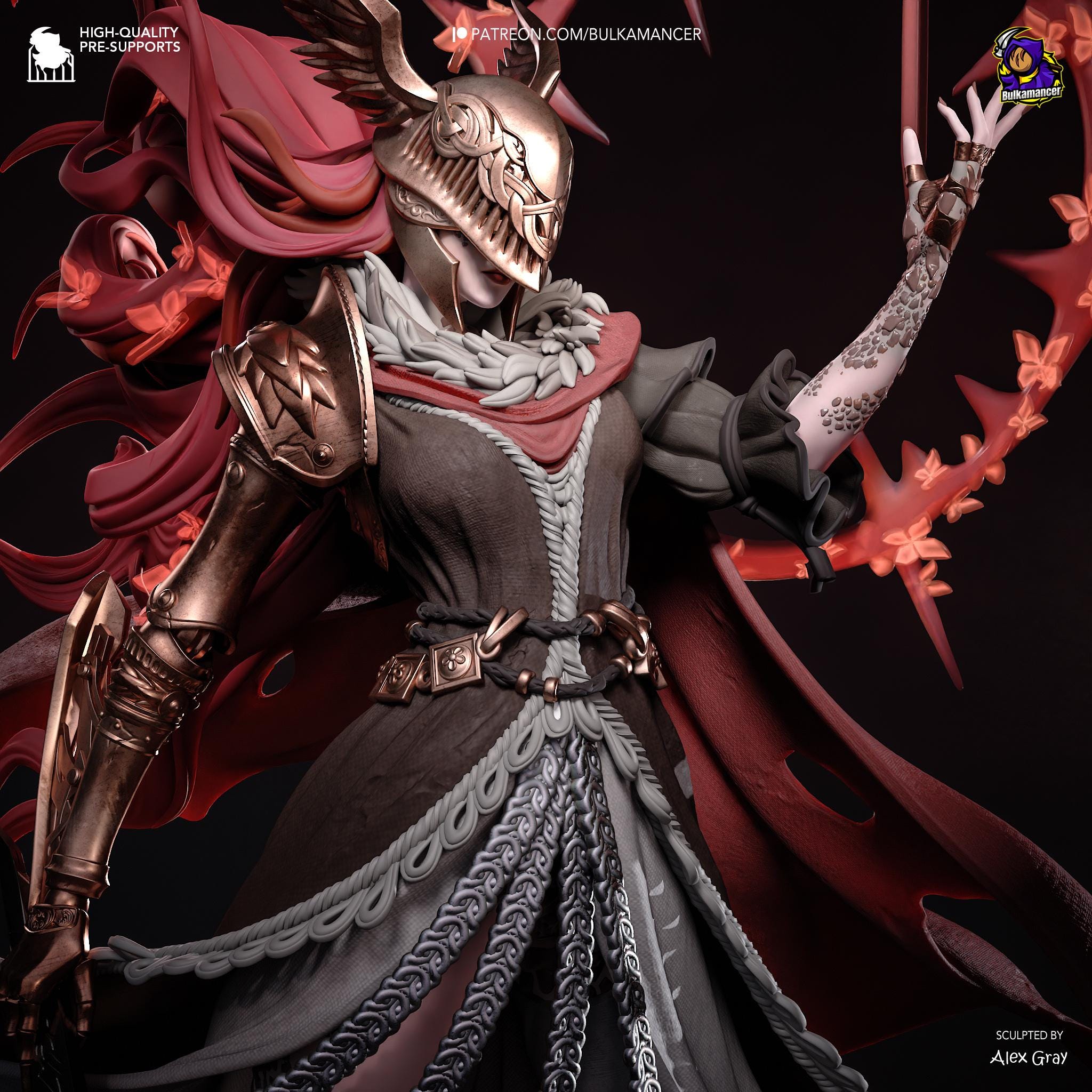 Blade of Rot Unpainted Resin Statue | Corrupted Sword Saint Warrior | Dark Fantasy Display Figure