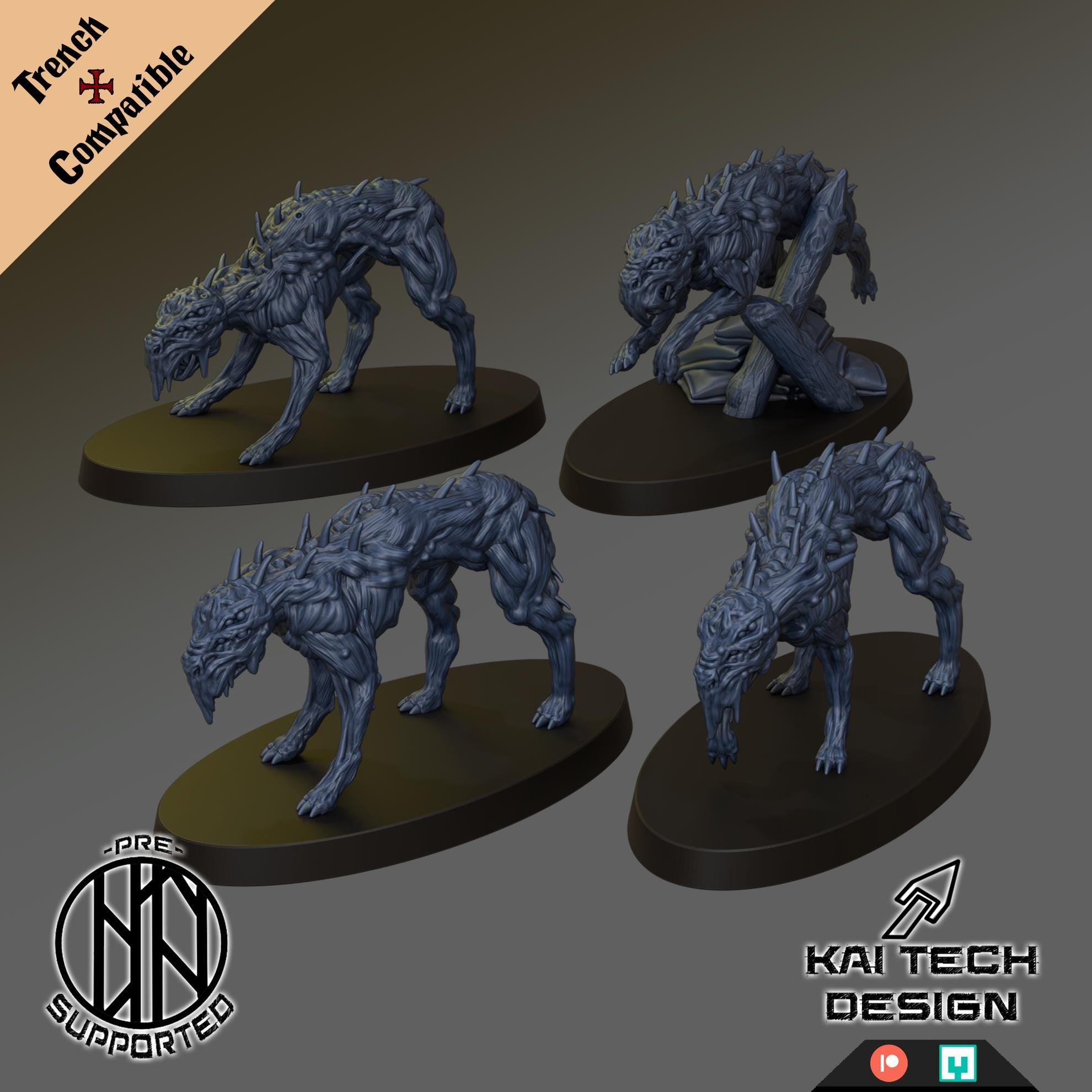 Trench Crusade Compatible - Cult Of The Black Grail Warband Set With Bases