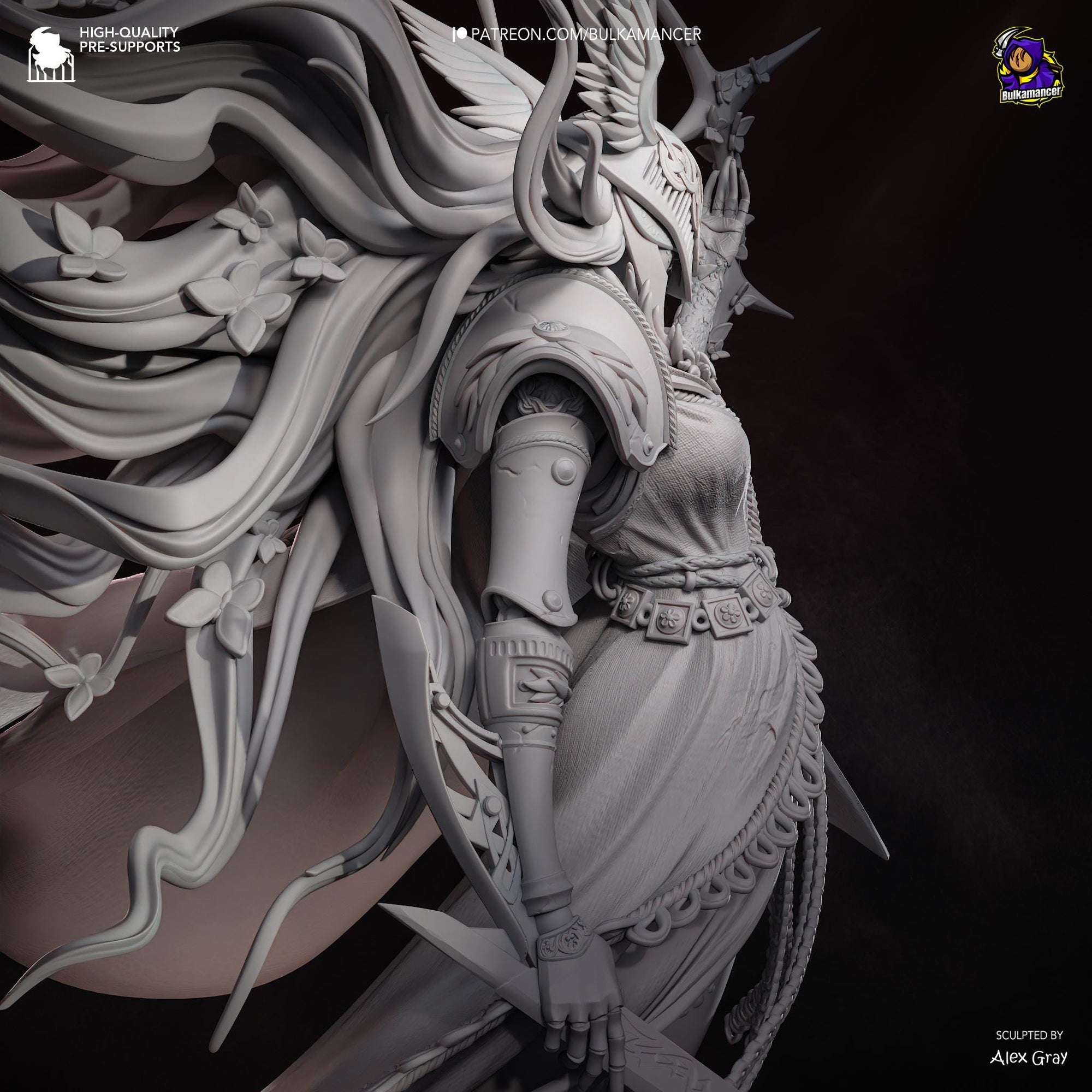 Blade of Rot Unpainted Resin Statue | Corrupted Sword Saint Warrior | Dark Fantasy Display Figure