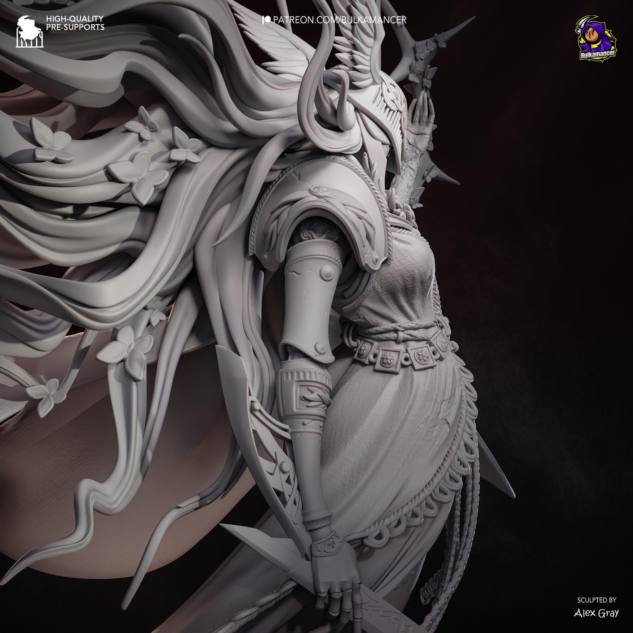 Blade of Rot Unpainted Resin Statue | Corrupted Sword Saint Warrior | Dark Fantasy Display Figure