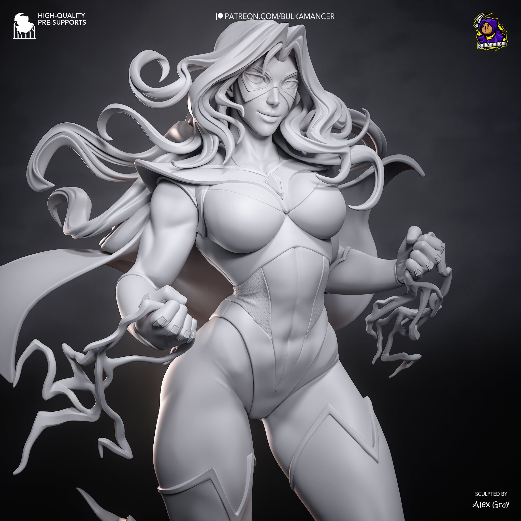 Bright Cardigan Resin Statue • Heroine Display Figure  Unpainted Collector Model