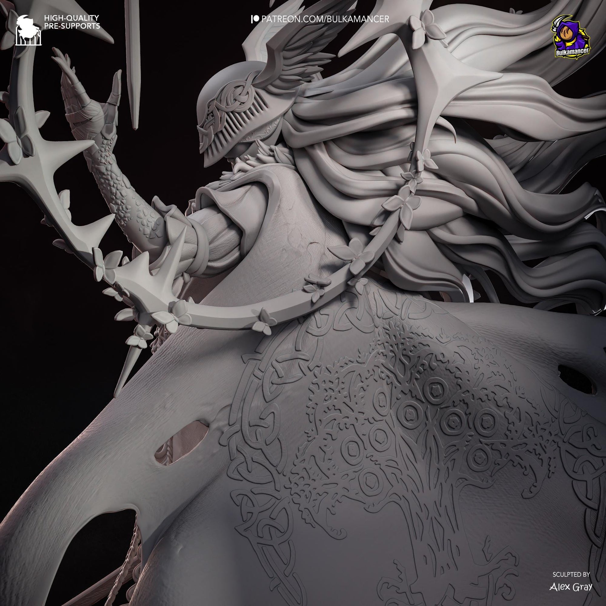 Blade of Rot Unpainted Resin Statue | Corrupted Sword Saint Warrior | Dark Fantasy Display Figure