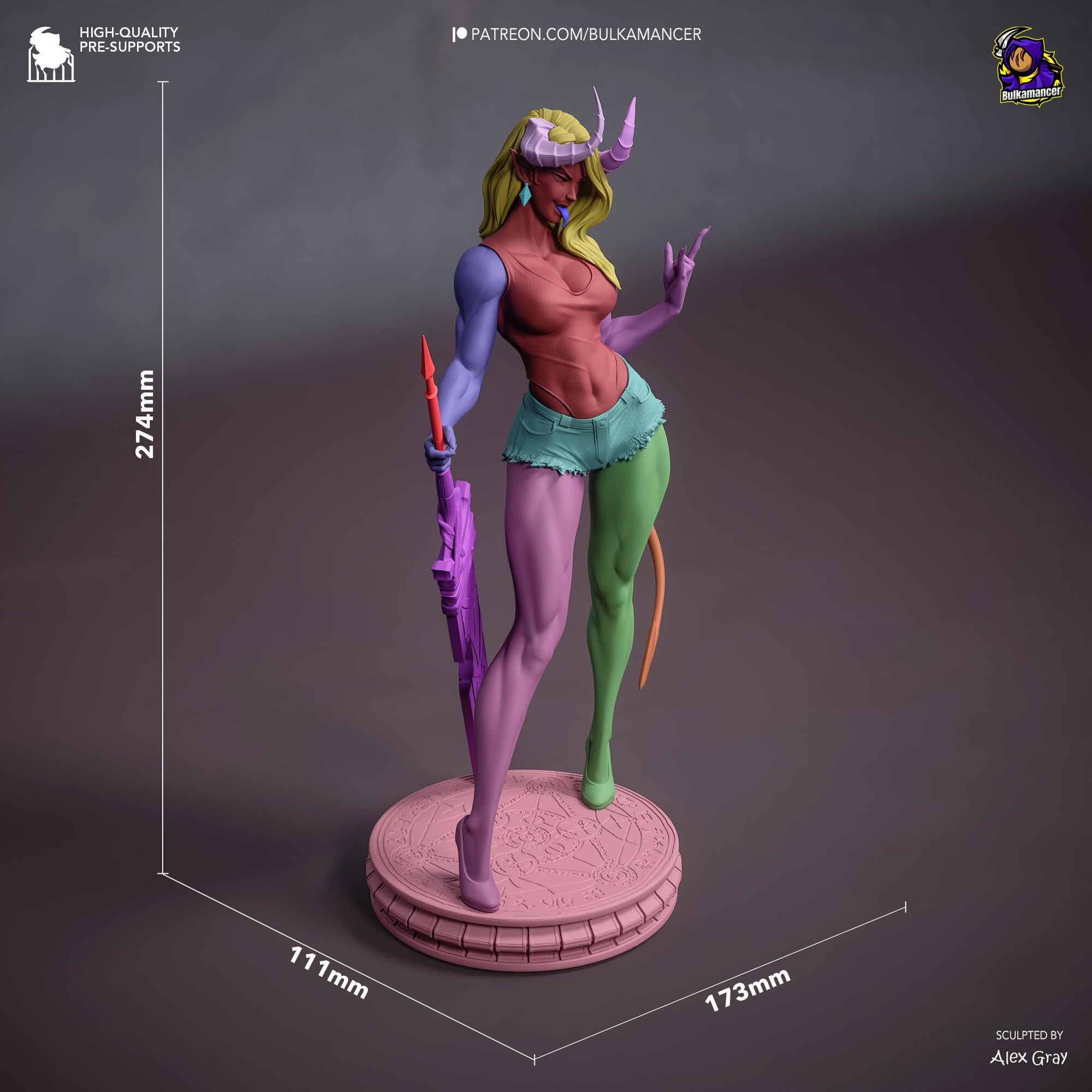 Atheist Devil – Demon Pinup Display Statue | 3D Printed Resin Figure | Unpainted Collectible Model